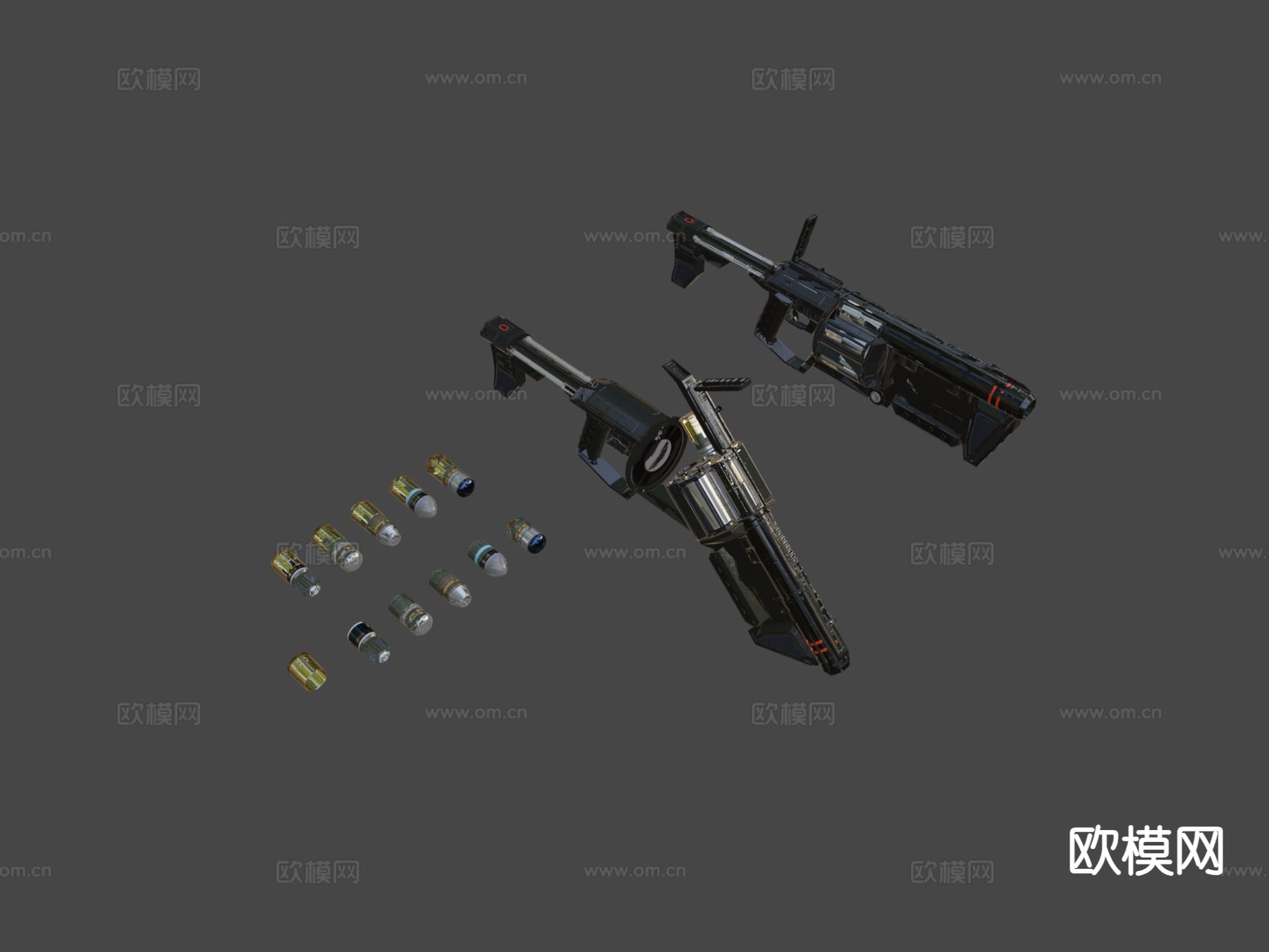 科幻榴弹器 发射器su模型下载（渲染图4）