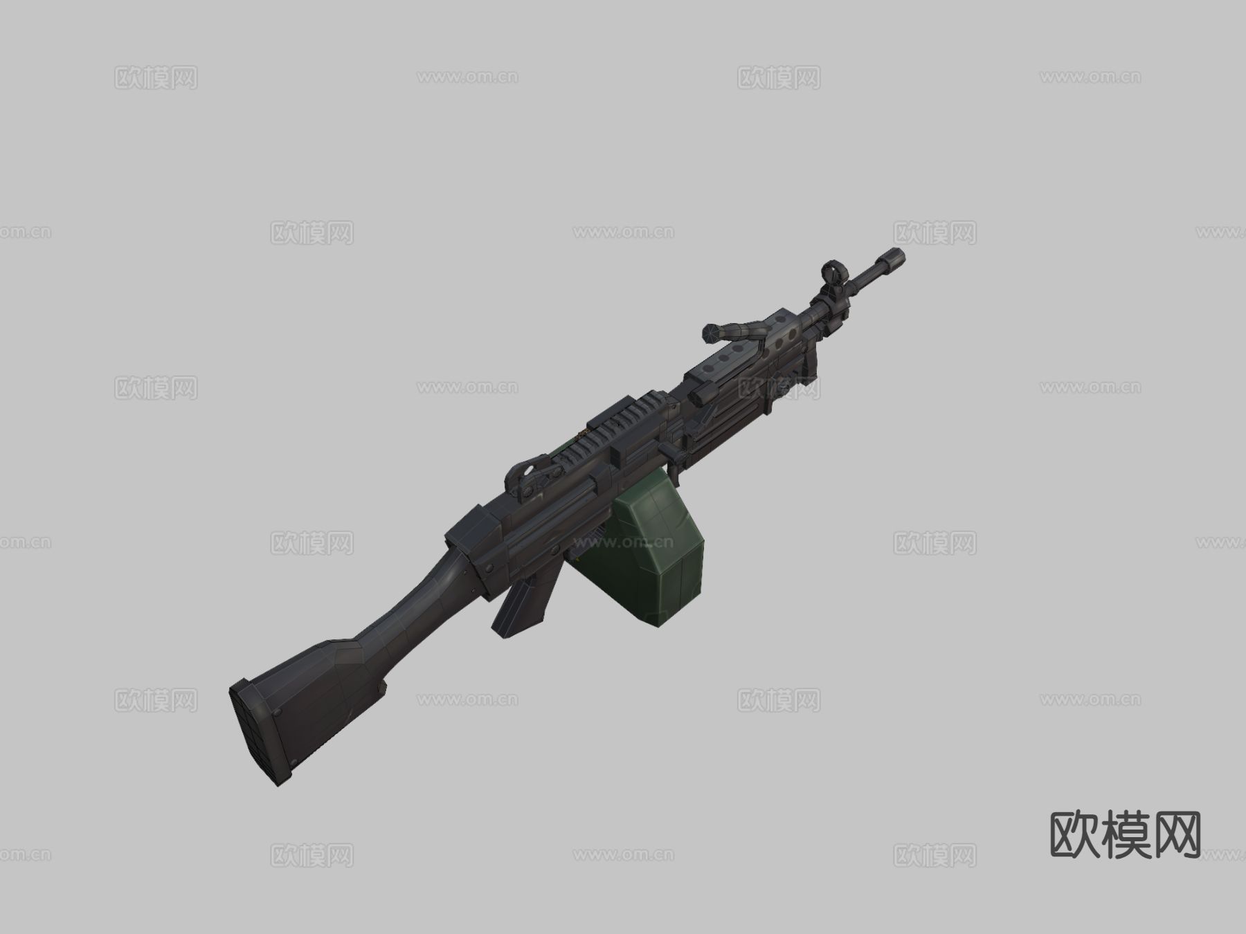 轻机枪su模型下载（渲染图3）