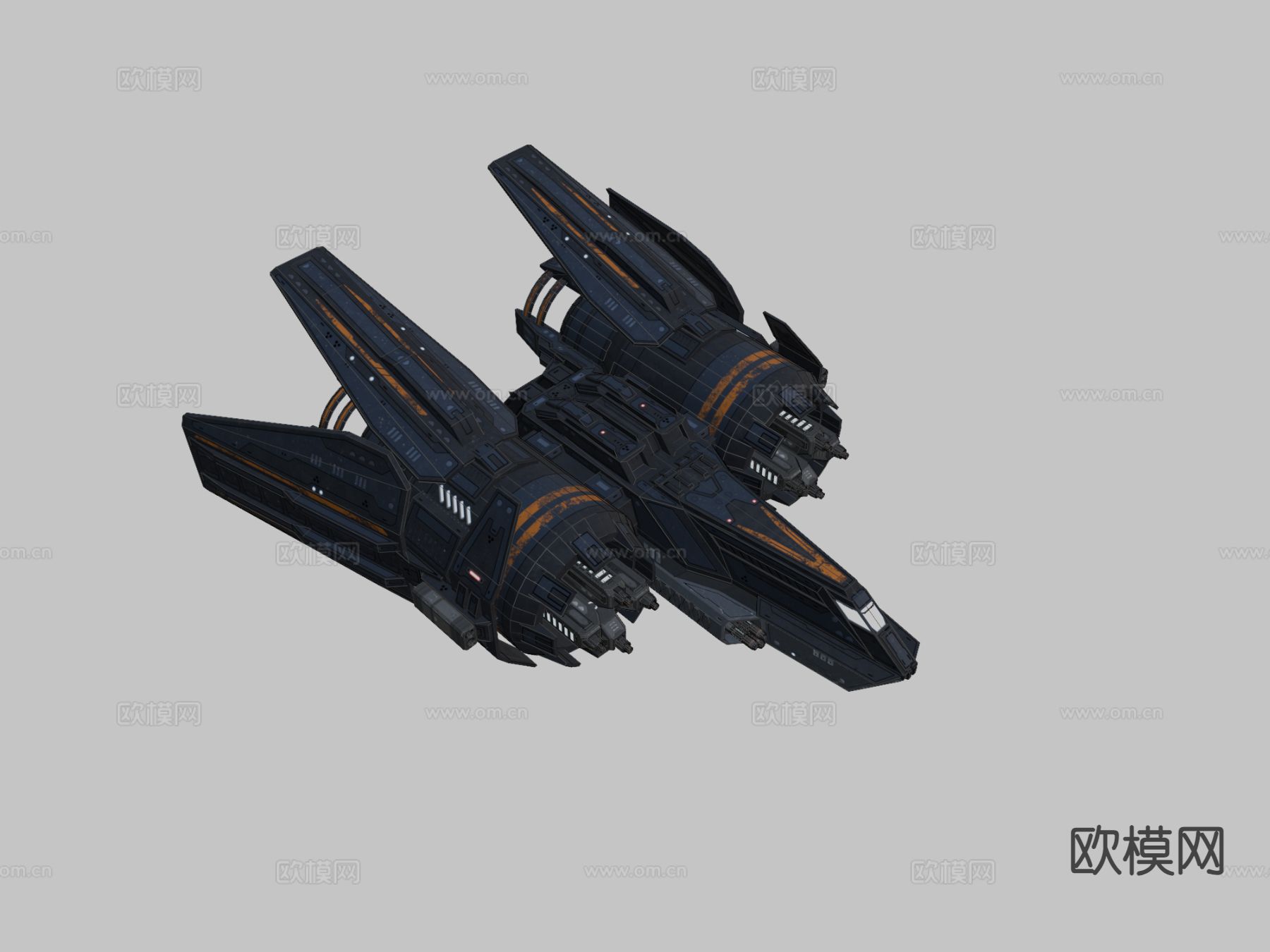 科幻重型战斗机斗牛犬su模型下载（渲染图1）