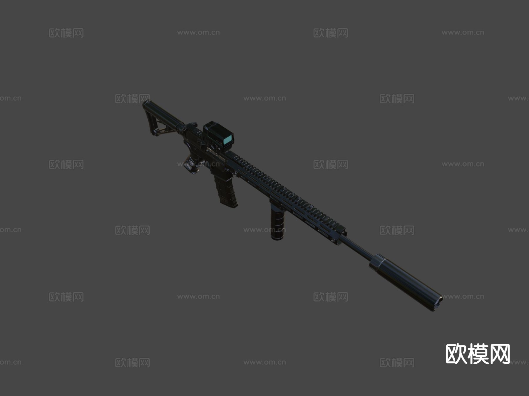 定制步枪su模型下载（渲染图5）