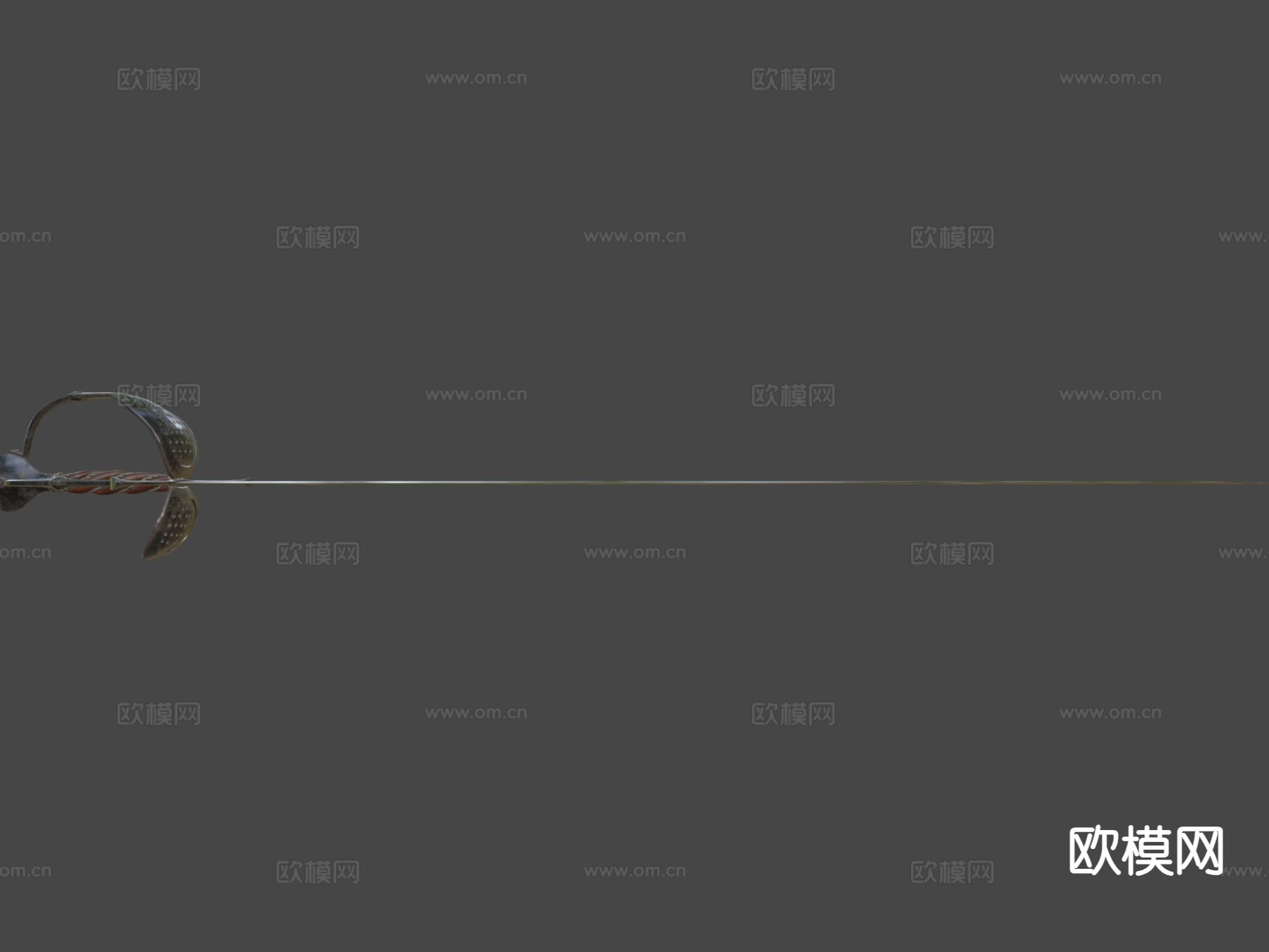 单手侧剑su模型下载（渲染图7）