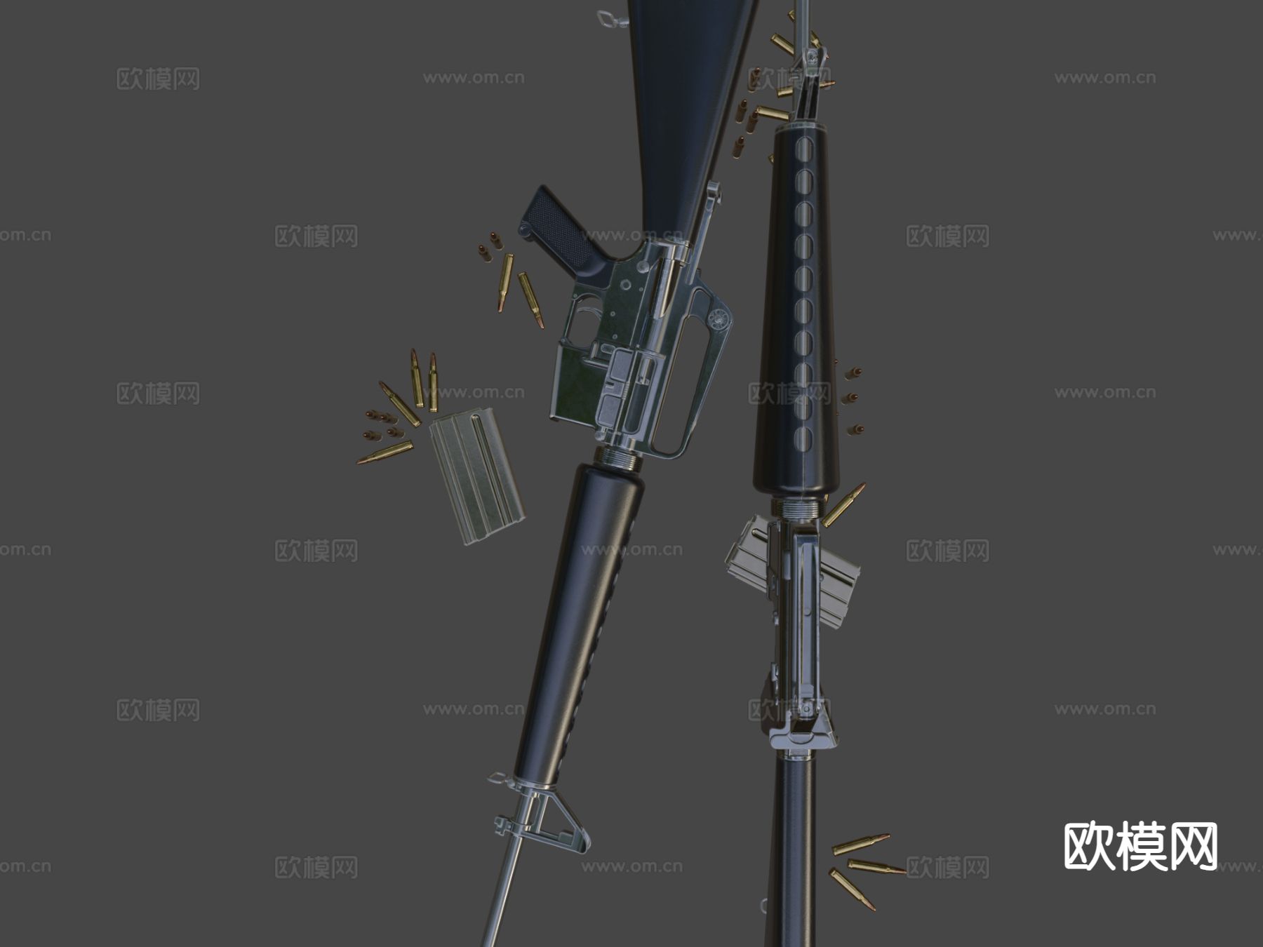 M16A1突击步枪su模型下载（渲染图5）