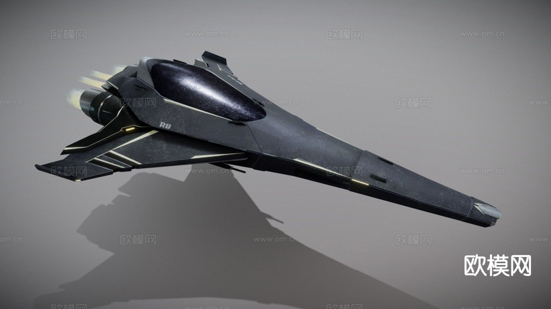 空间战斗机-天狼星su模型下载（渲染图2）