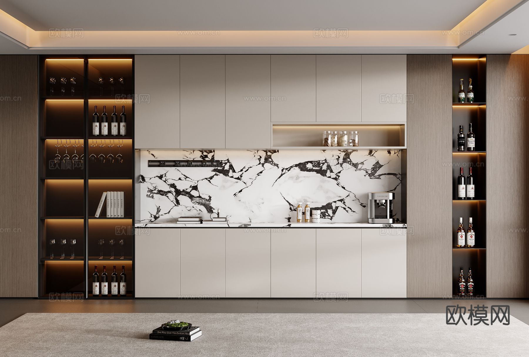 意式酒柜3d模型下载