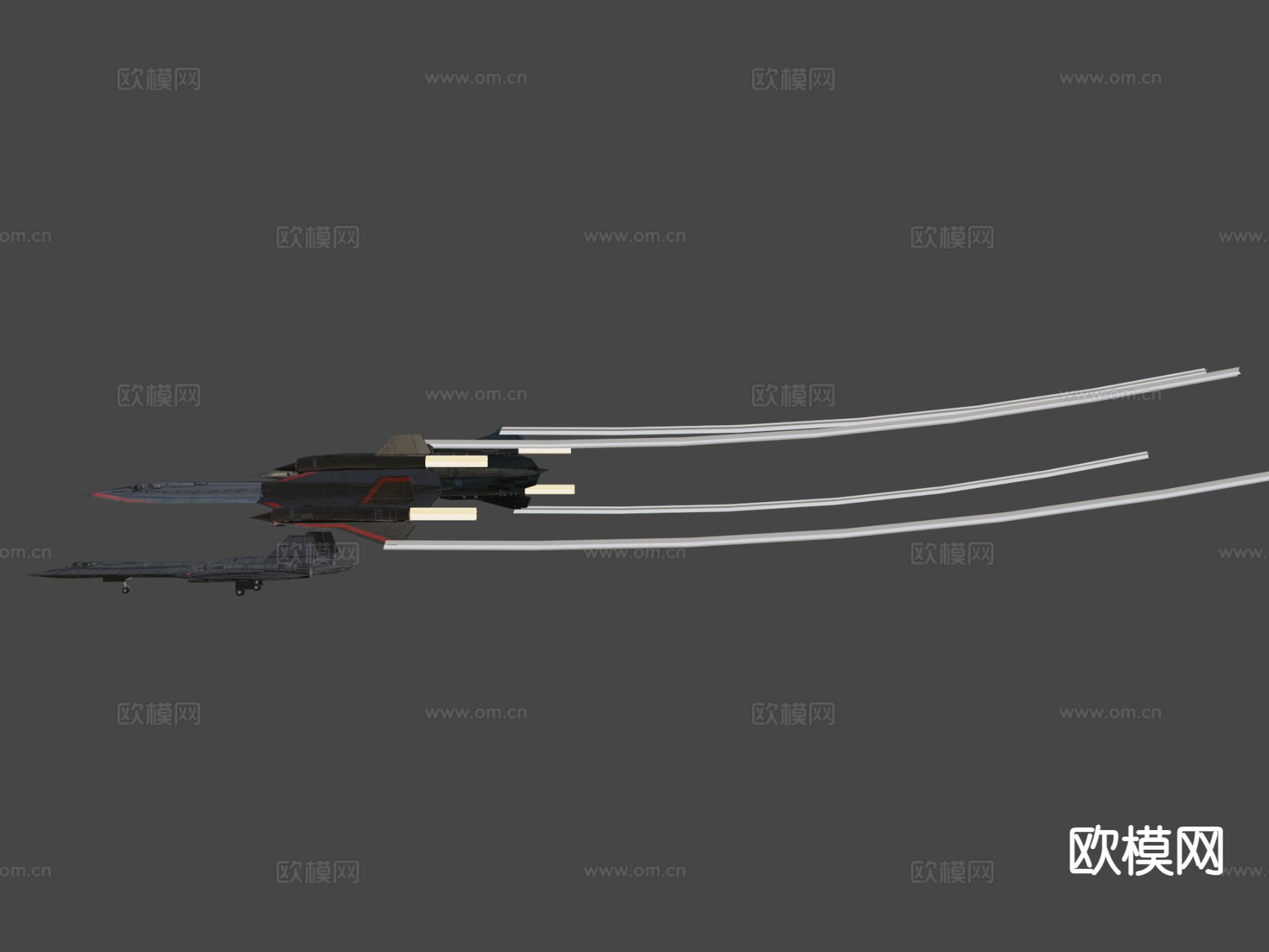 军用喷气机su模型下载（渲染图4）
