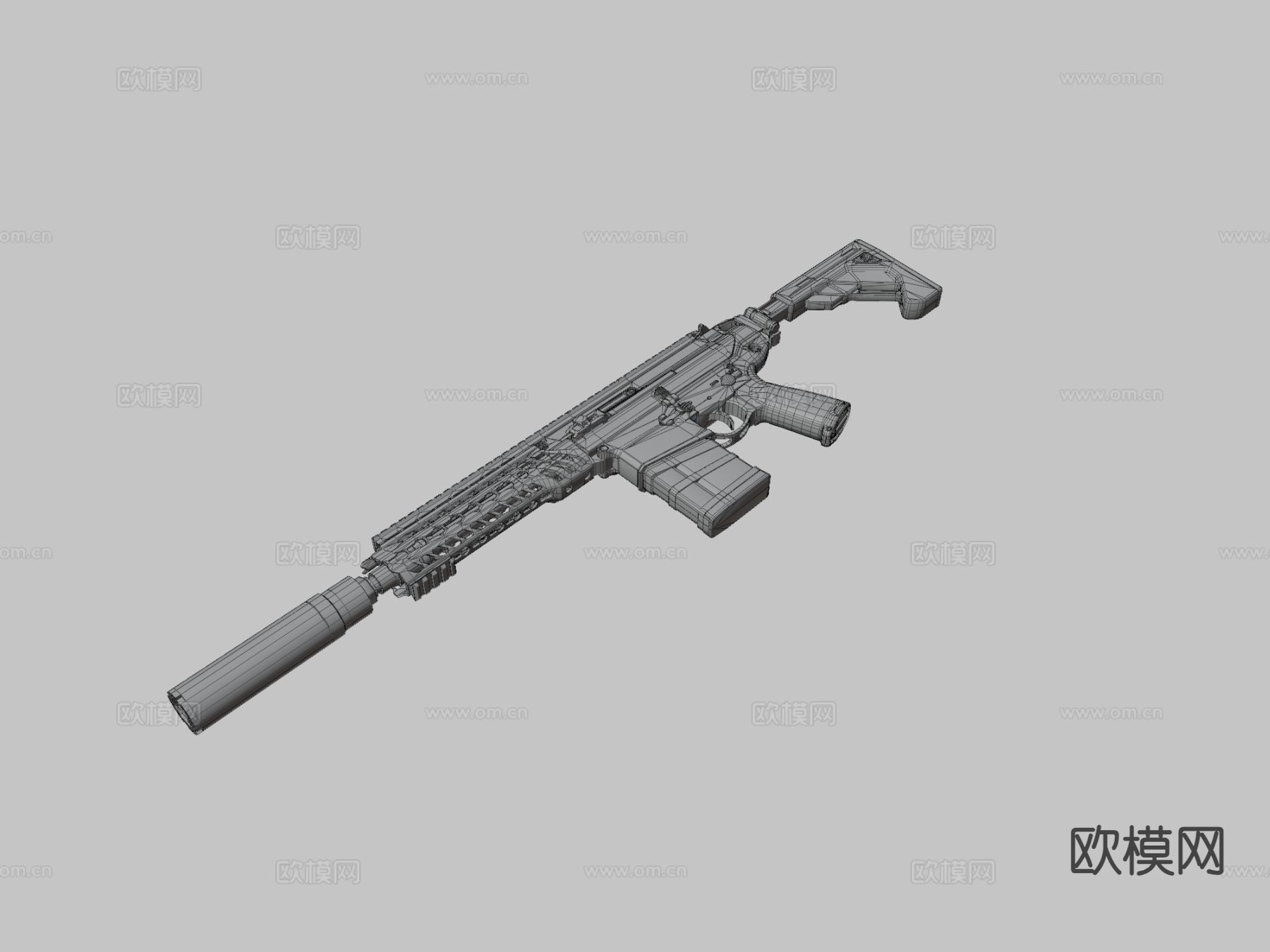 突击步枪 枪支 枪械su模型下载（渲染图3）