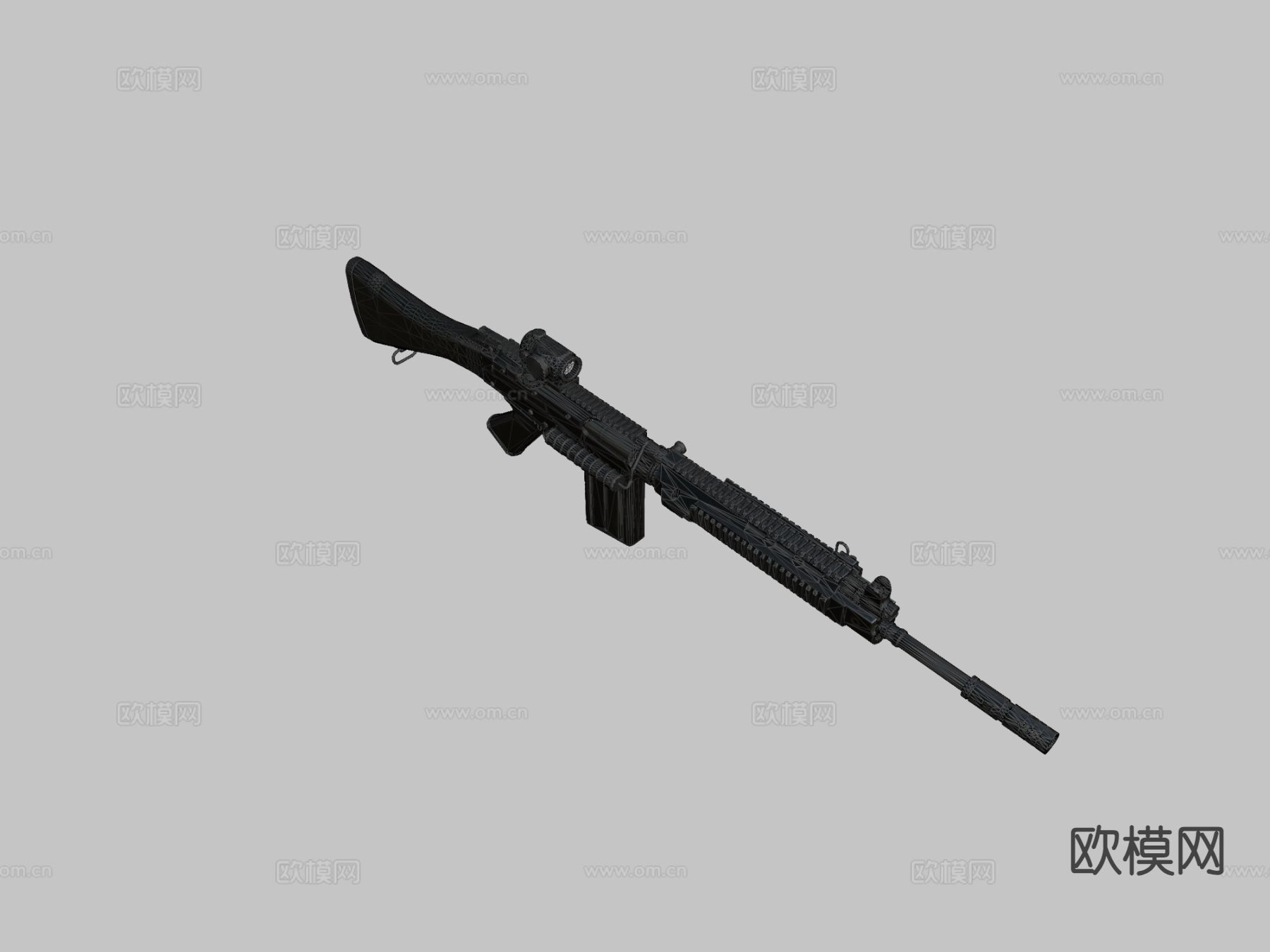 折叠式自动步枪su模型下载（渲染图4）