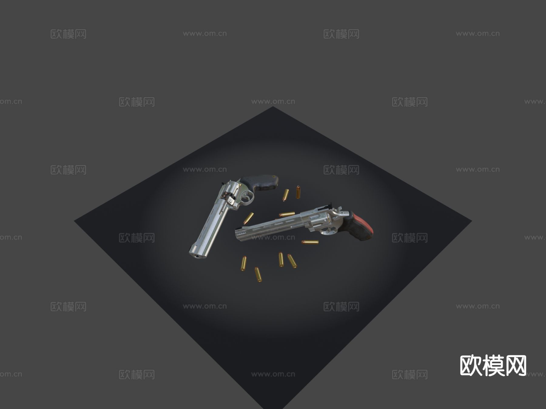 左轮手枪 枪支 枪械su模型下载（渲染图3）