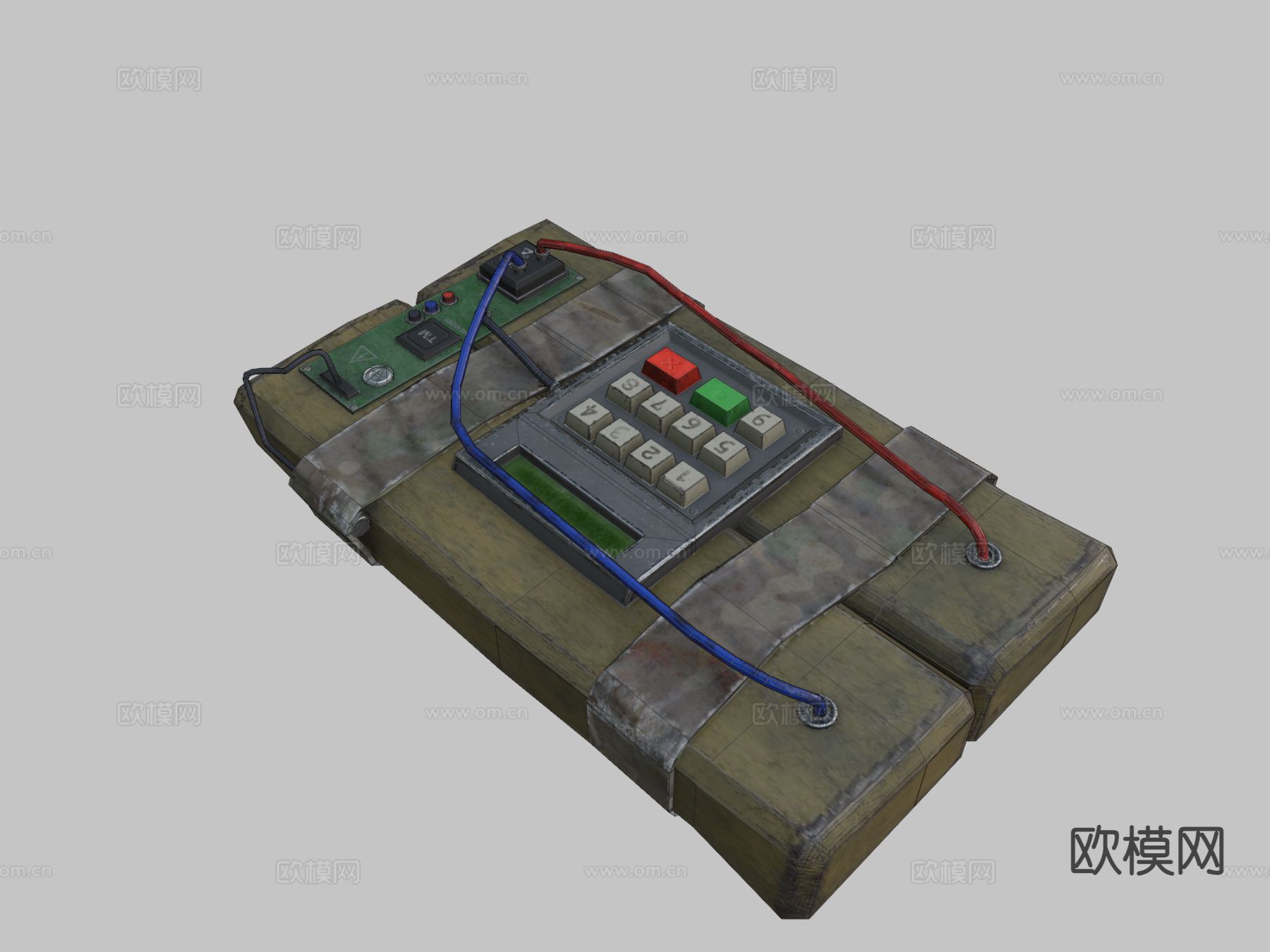 C4炸弹 武器su模型下载（渲染图1）