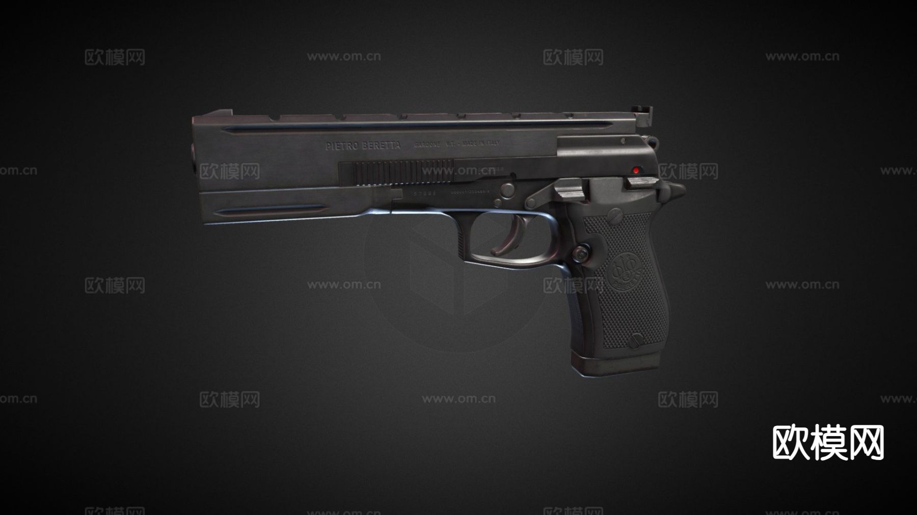 靶标手枪 枪支 枪械su模型下载（渲染图2）
