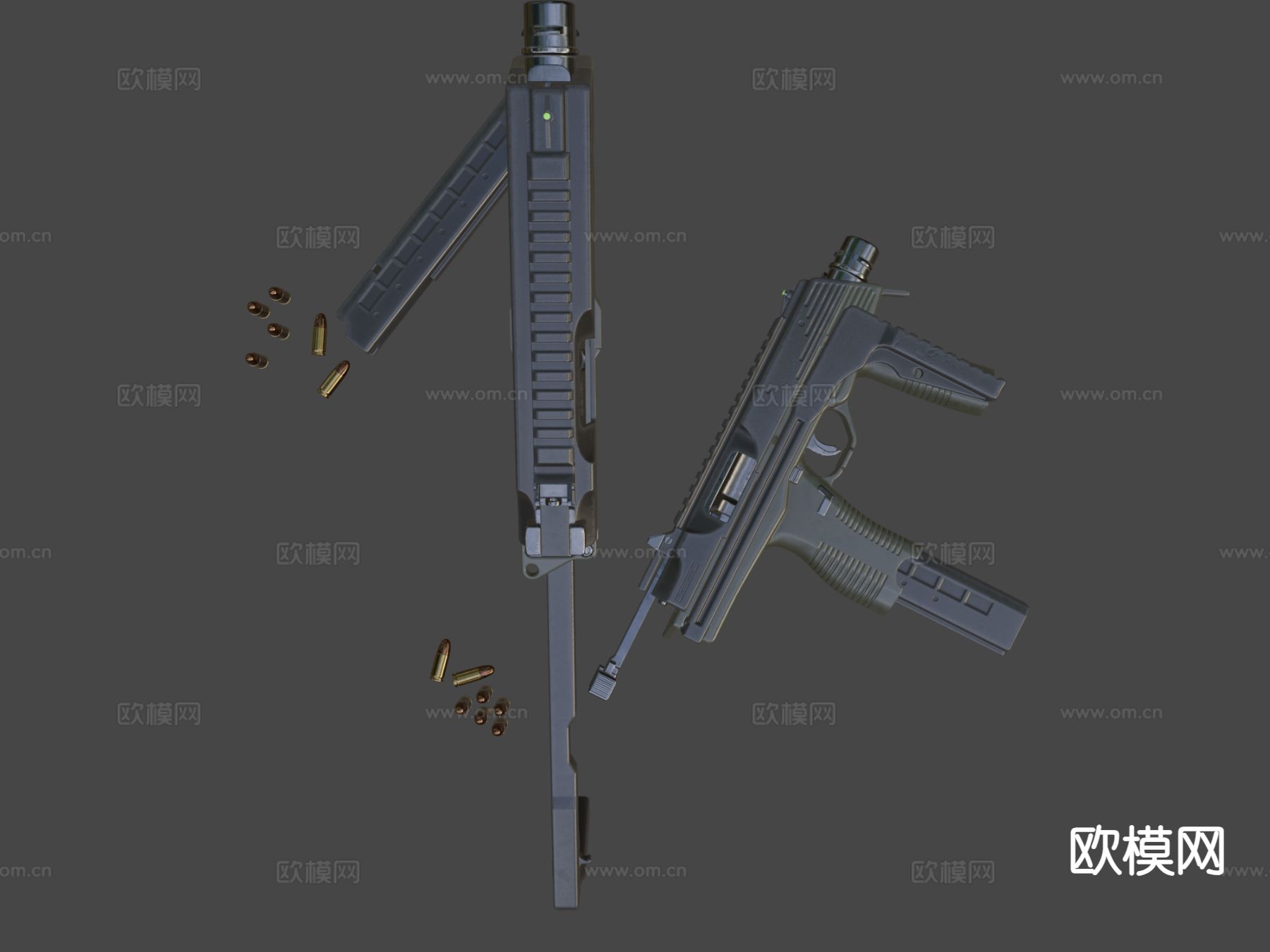 MP9冲锋枪su模型下载（渲染图6）
