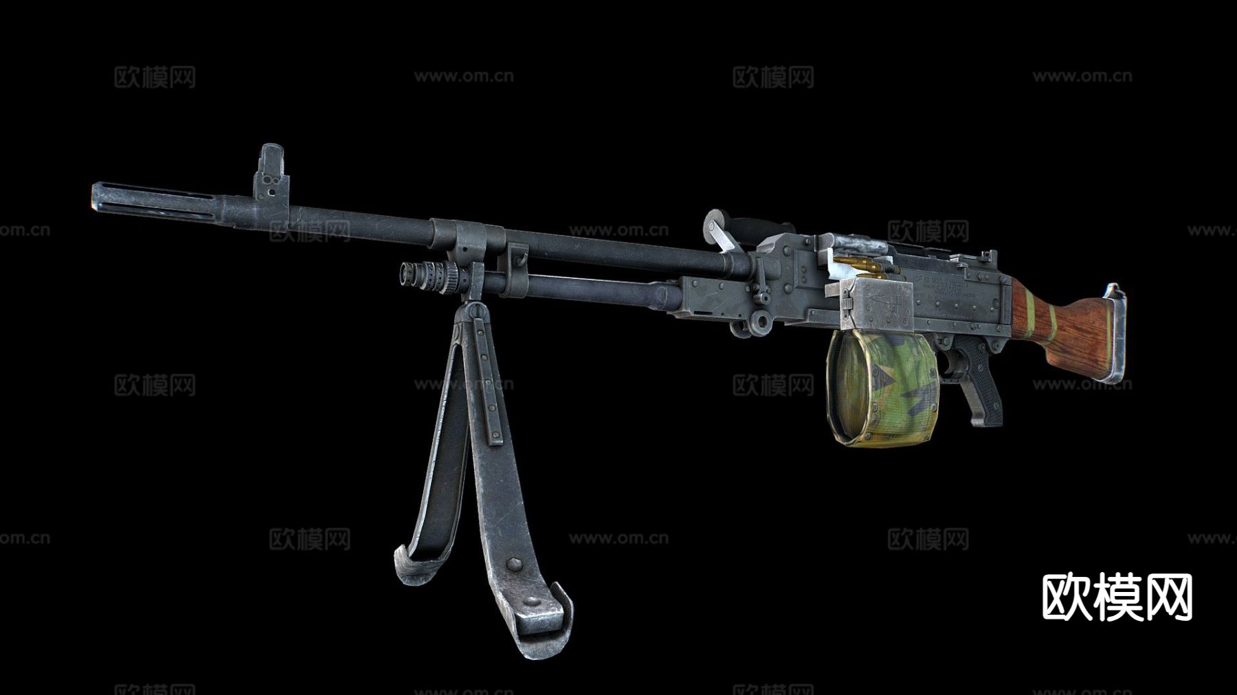 KSP58B机枪 枪支 枪械su模型下载（渲染图2）