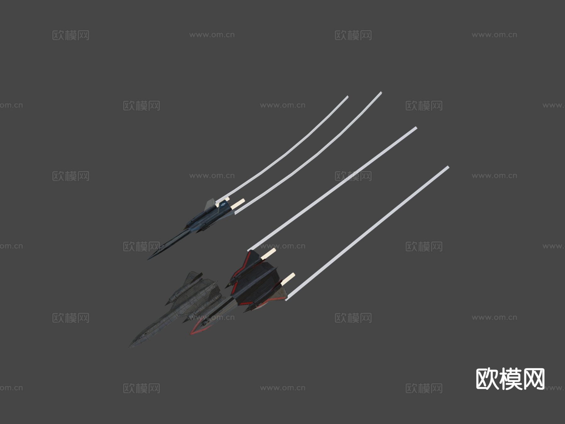 军用喷气机su模型下载（渲染图6）