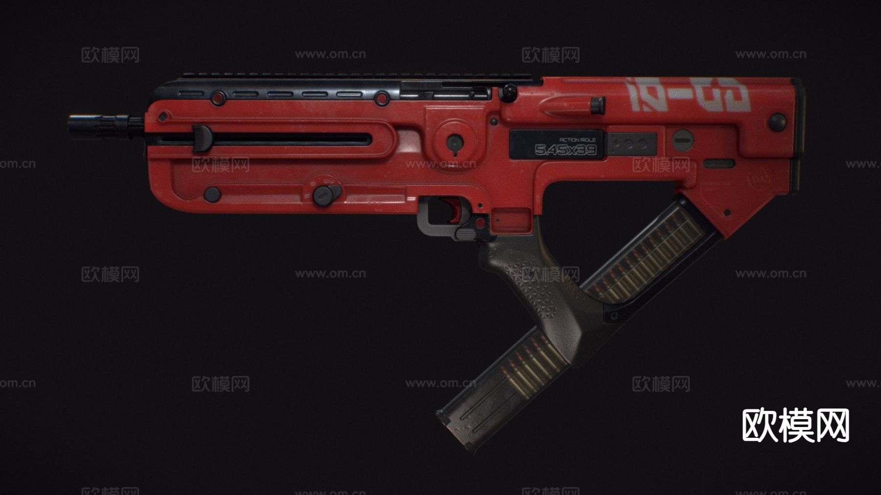 科幻步枪su模型下载（渲染图2）