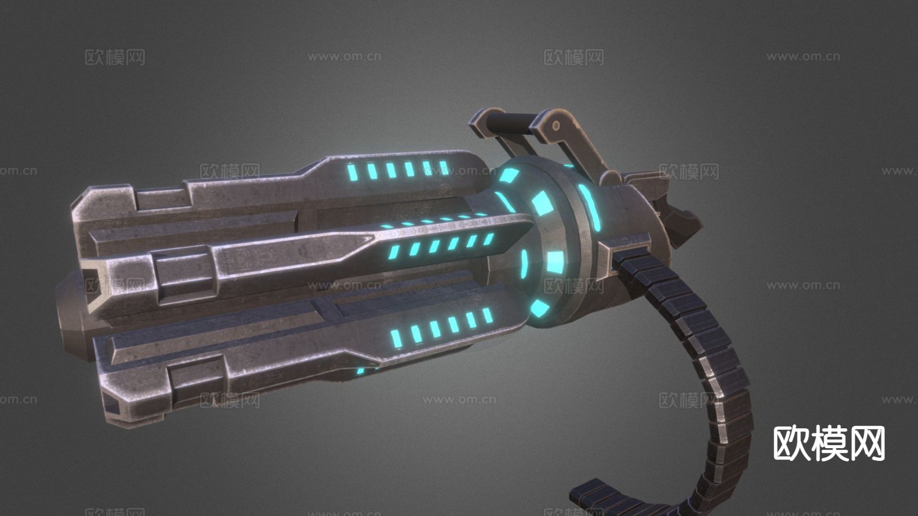 迷你炮 武器su模型下载（渲染图2）