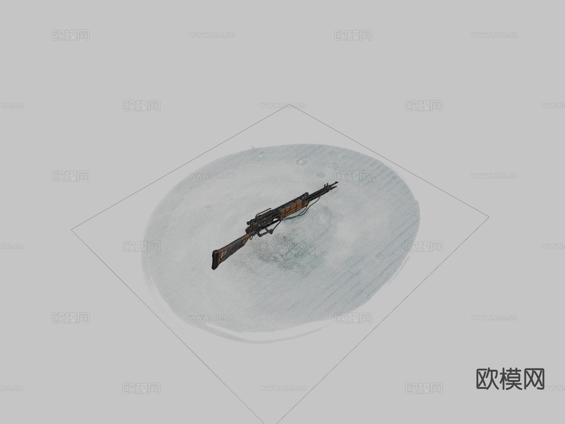 蒸汽朋克鱼叉枪su模型下载（渲染图1）