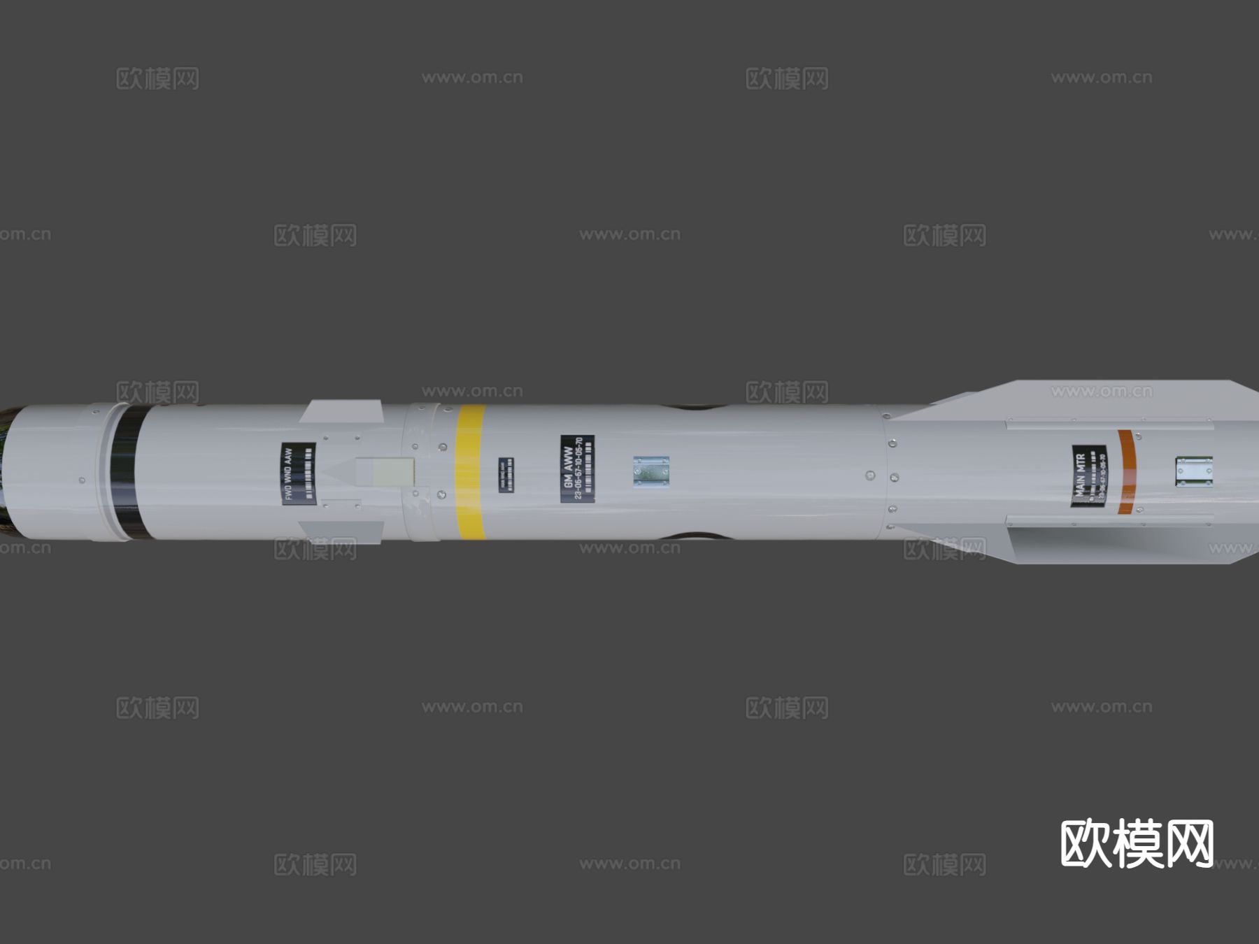 硫磺导弹 鱼雷 武器su模型下载（渲染图7）