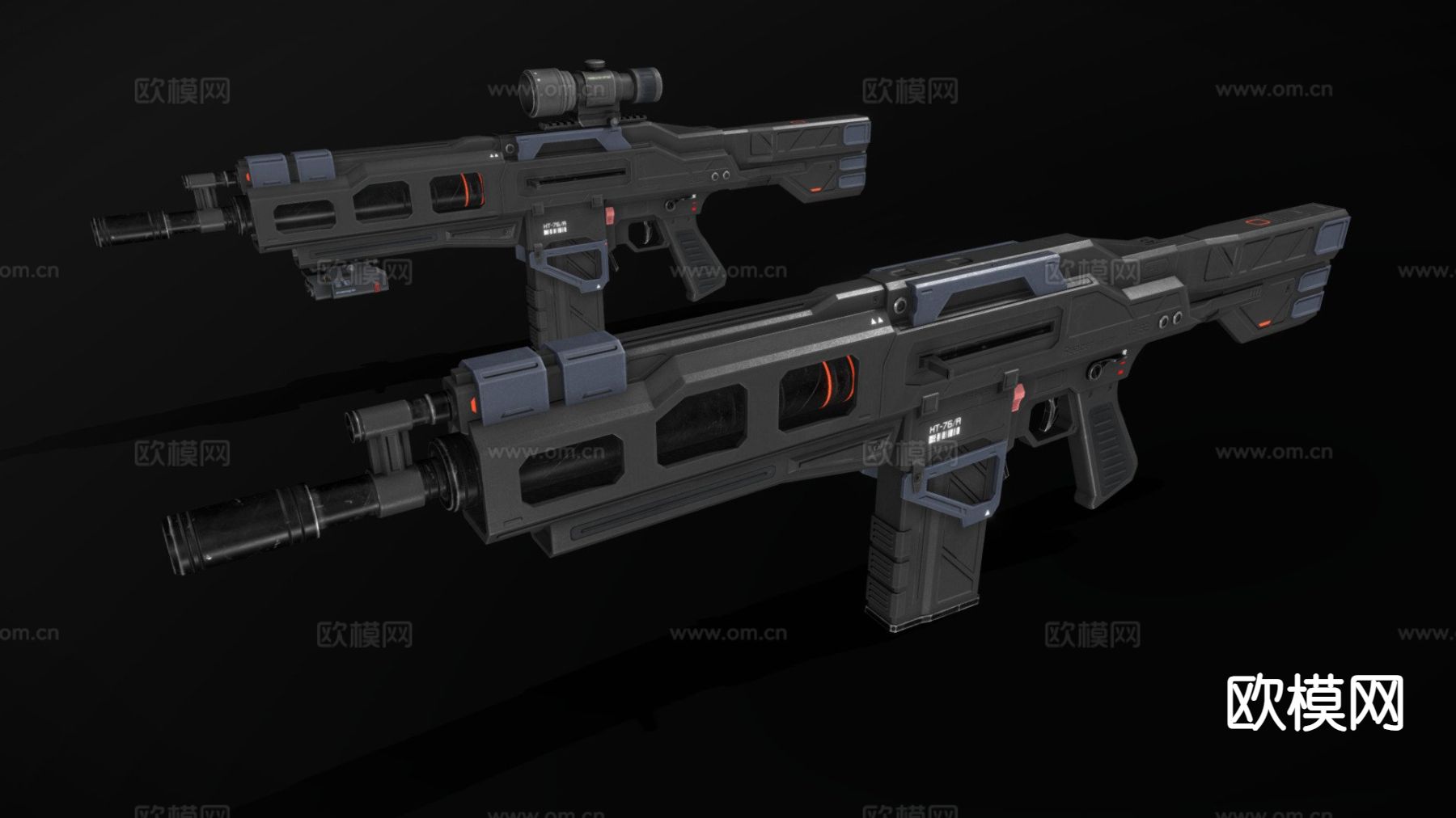 突击步枪 枪支 枪械su模型下载（渲染图2）