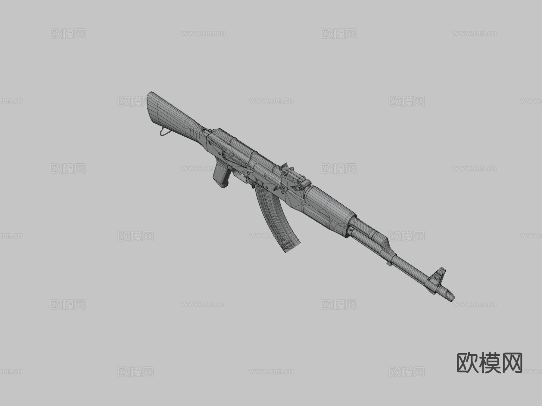 AK-47步枪 枪支 枪械su模型下载（渲染图3）