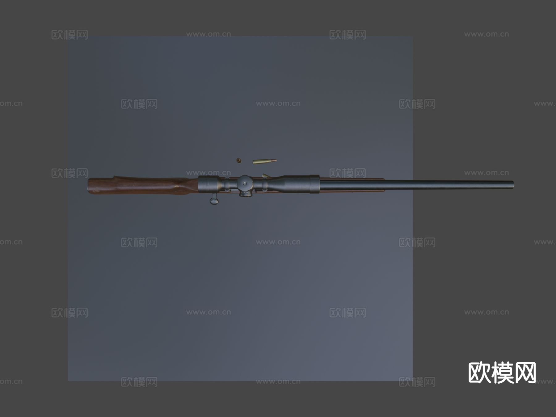 M40A1 狙击步枪 枪支 枪械su模型下载（渲染图7）