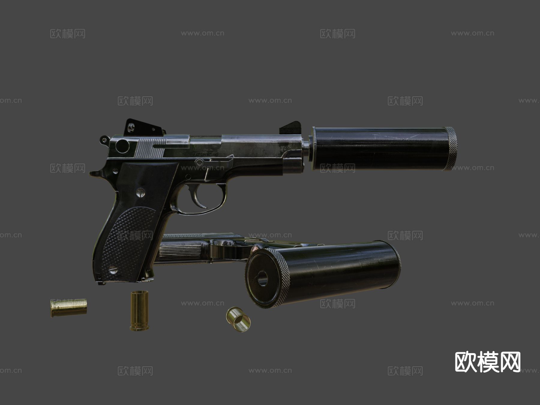 手枪 枪支 枪械su模型下载（渲染图6）