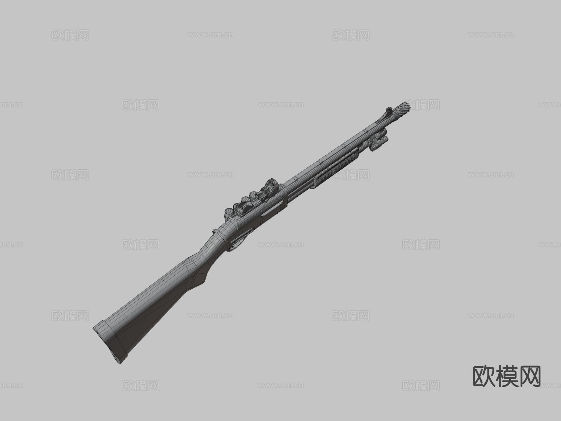 雷明顿870 霰弹枪 枪支 枪械su模型下载（渲染图3）