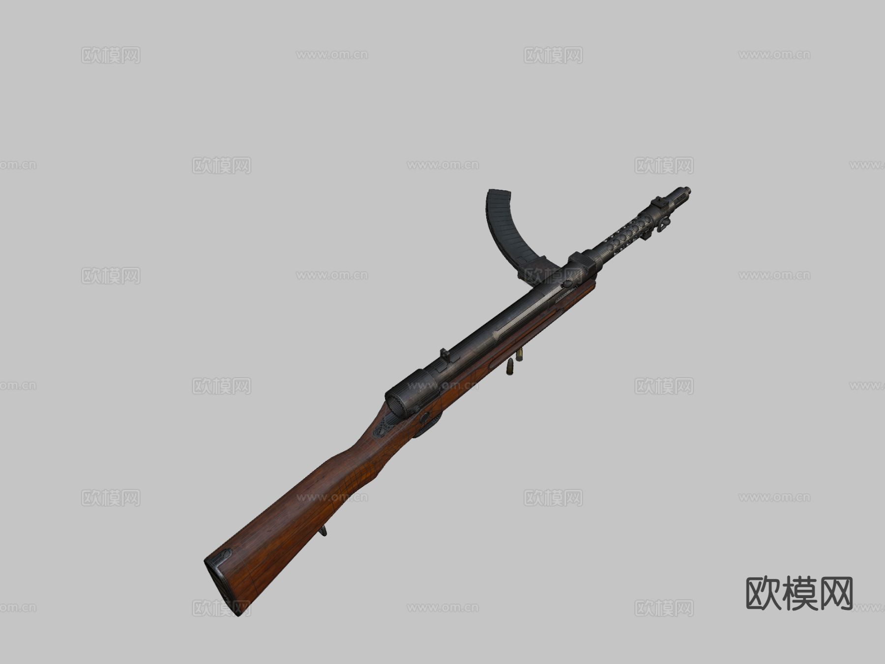 型冲锋枪su模型下载（渲染图1）