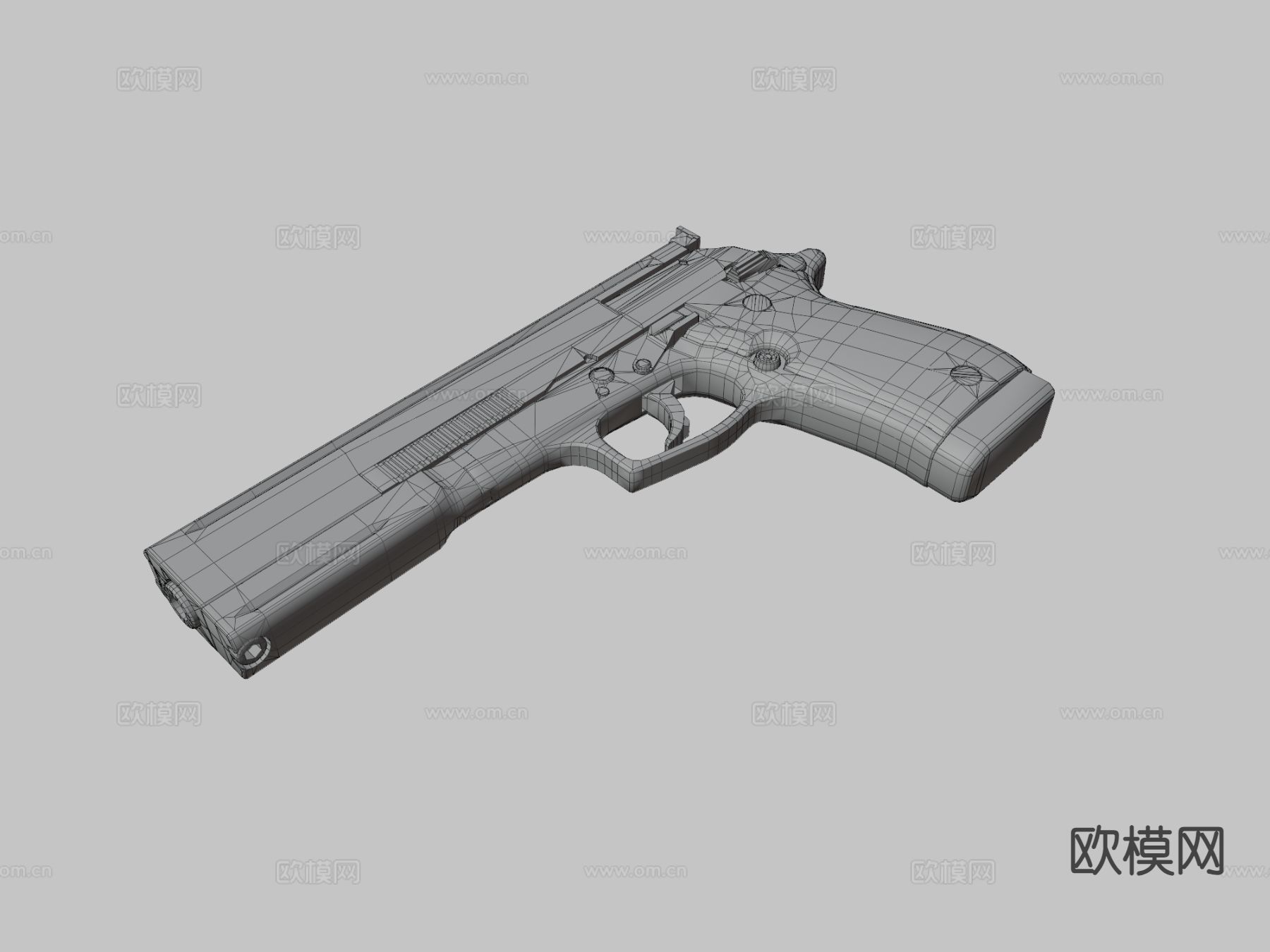 靶标手枪 枪支 枪械su模型下载（渲染图3）