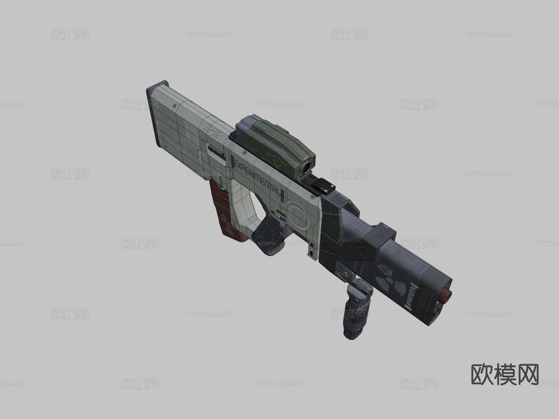 科幻步枪su模型下载（渲染图1）