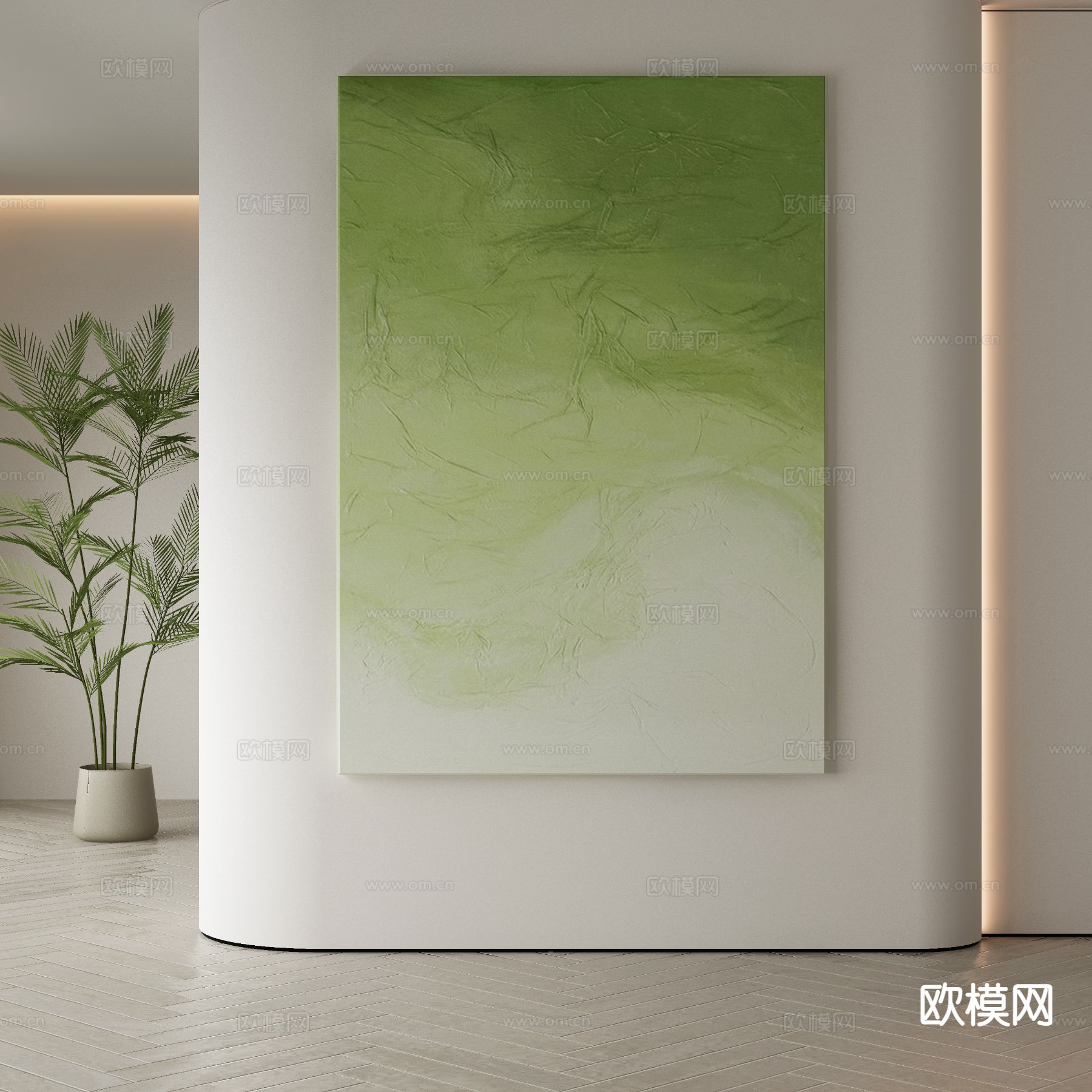 现代装饰画 绿色挂画 小清新挂画3d模型