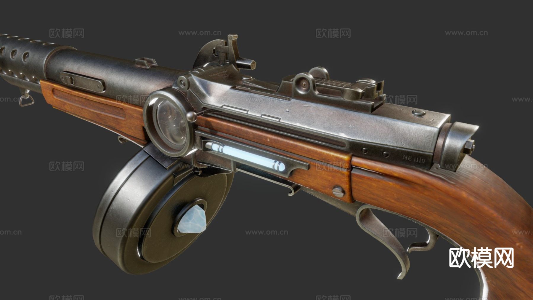 燧发冲锋枪su模型下载（渲染图2）