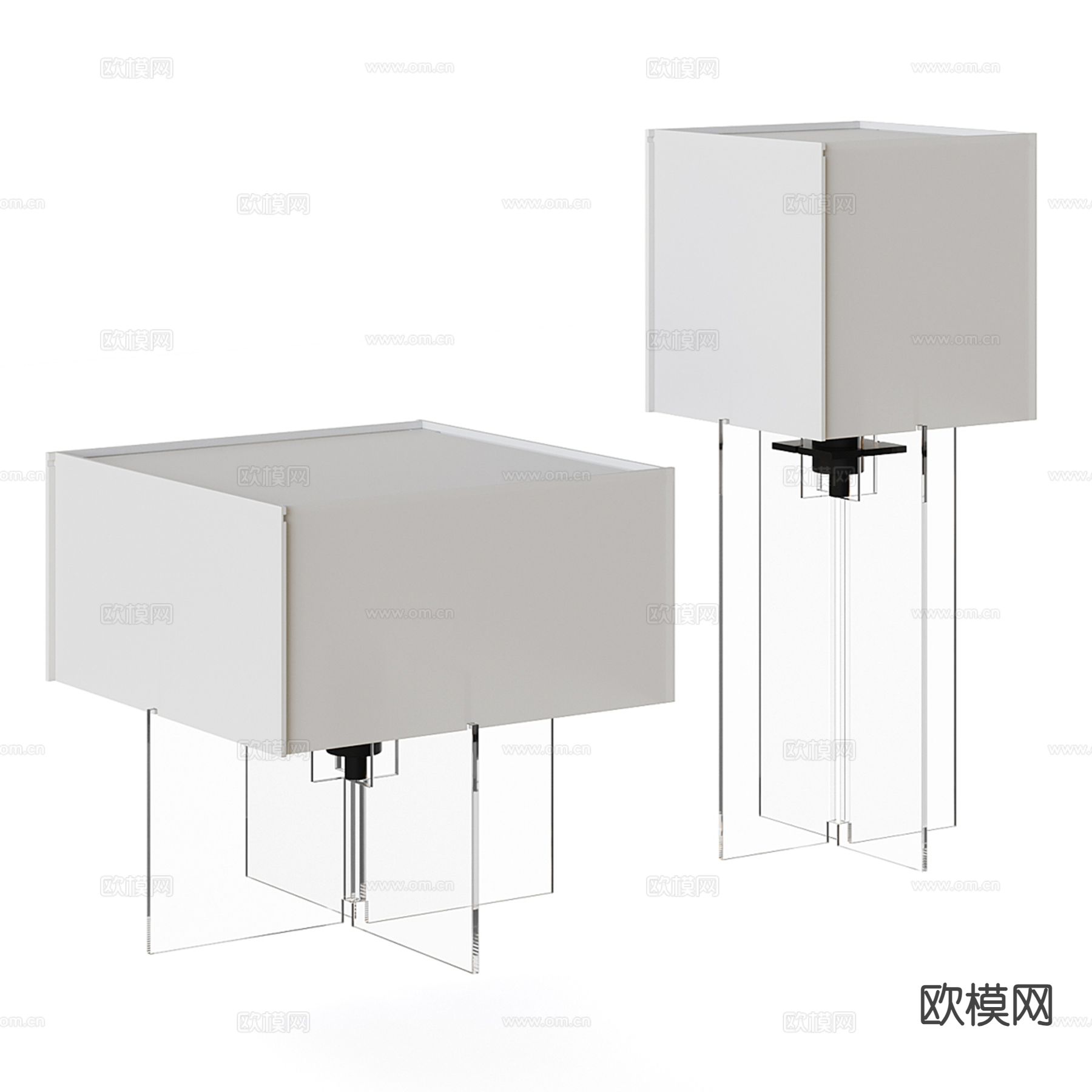 现代亚克力台灯 玻璃台灯3d模型