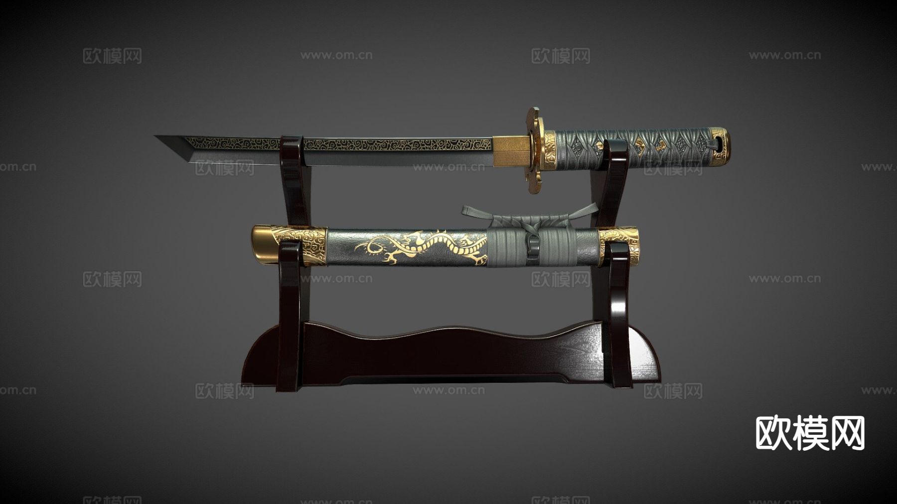 唐刀 武士刀su模型下载（渲染图2）