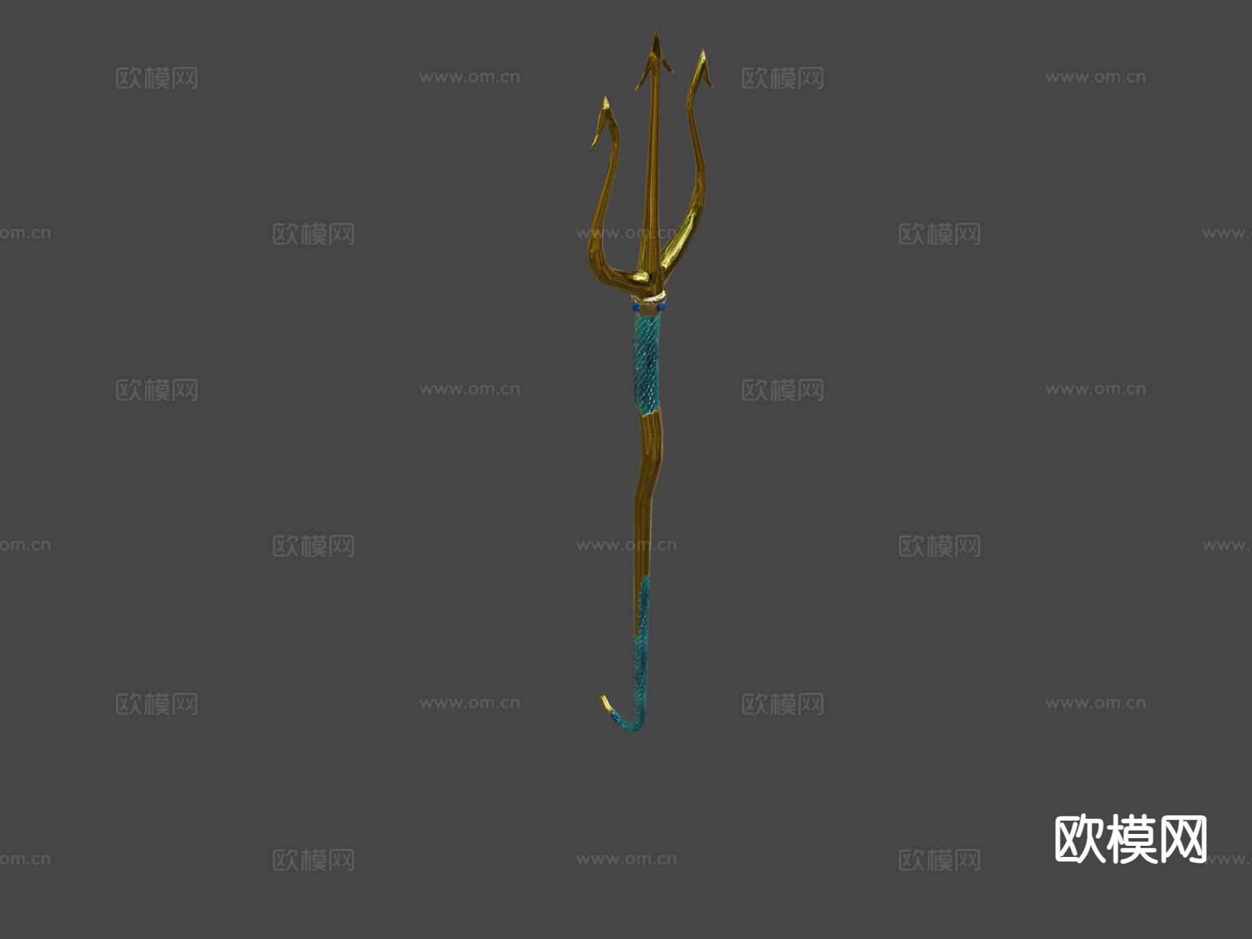 波塞冬的金色三叉戟su模型下载（渲染图4）