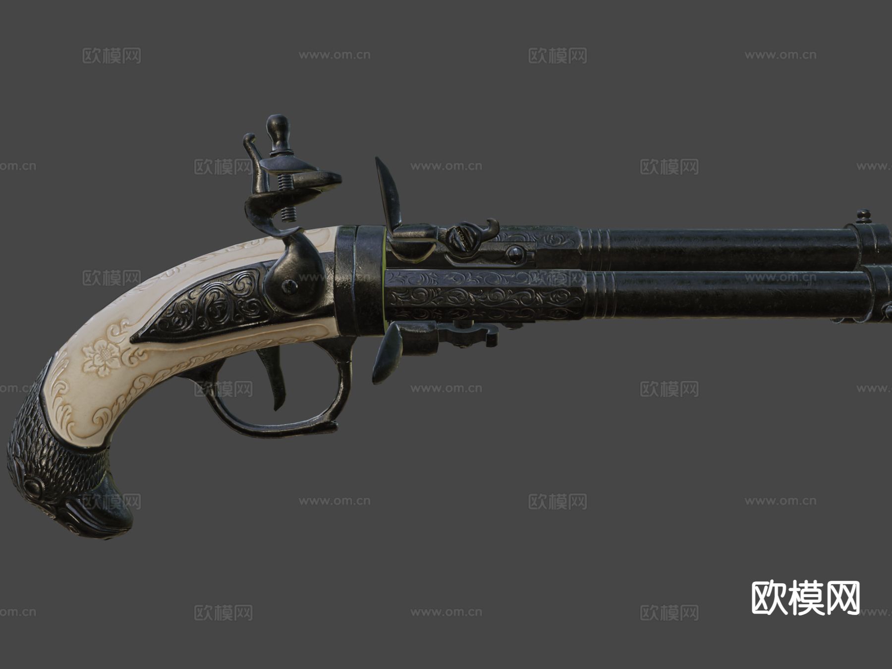 燧发枪su模型下载（渲染图6）