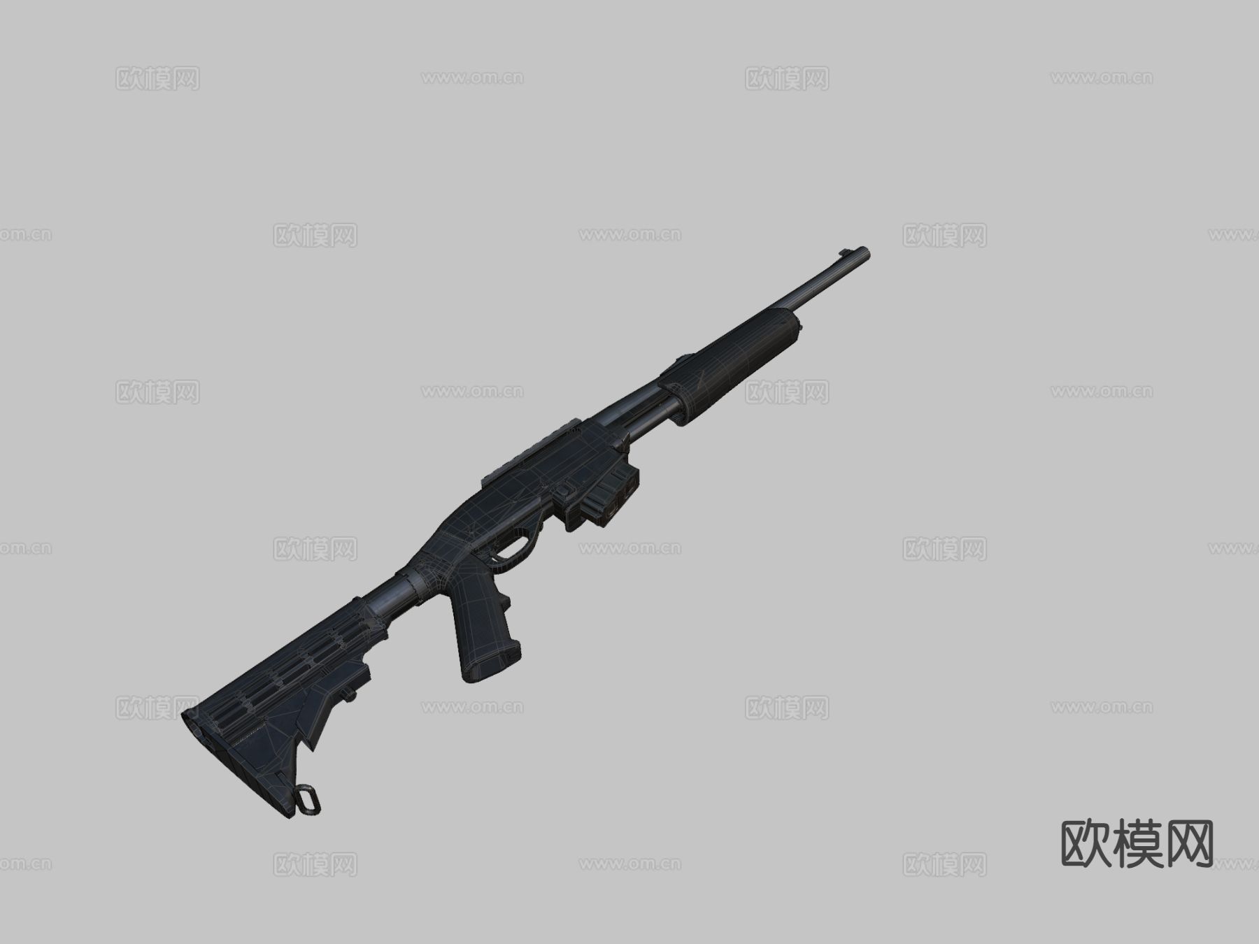 警察卡宾枪 枪支 枪械su模型下载（渲染图1）