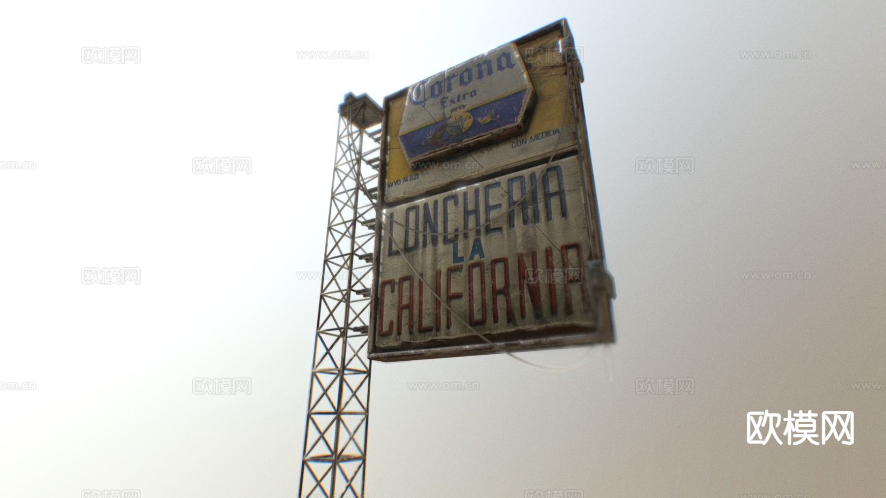 PBR 末日后标志 导视牌 标识牌su模型下载（渲染图2）