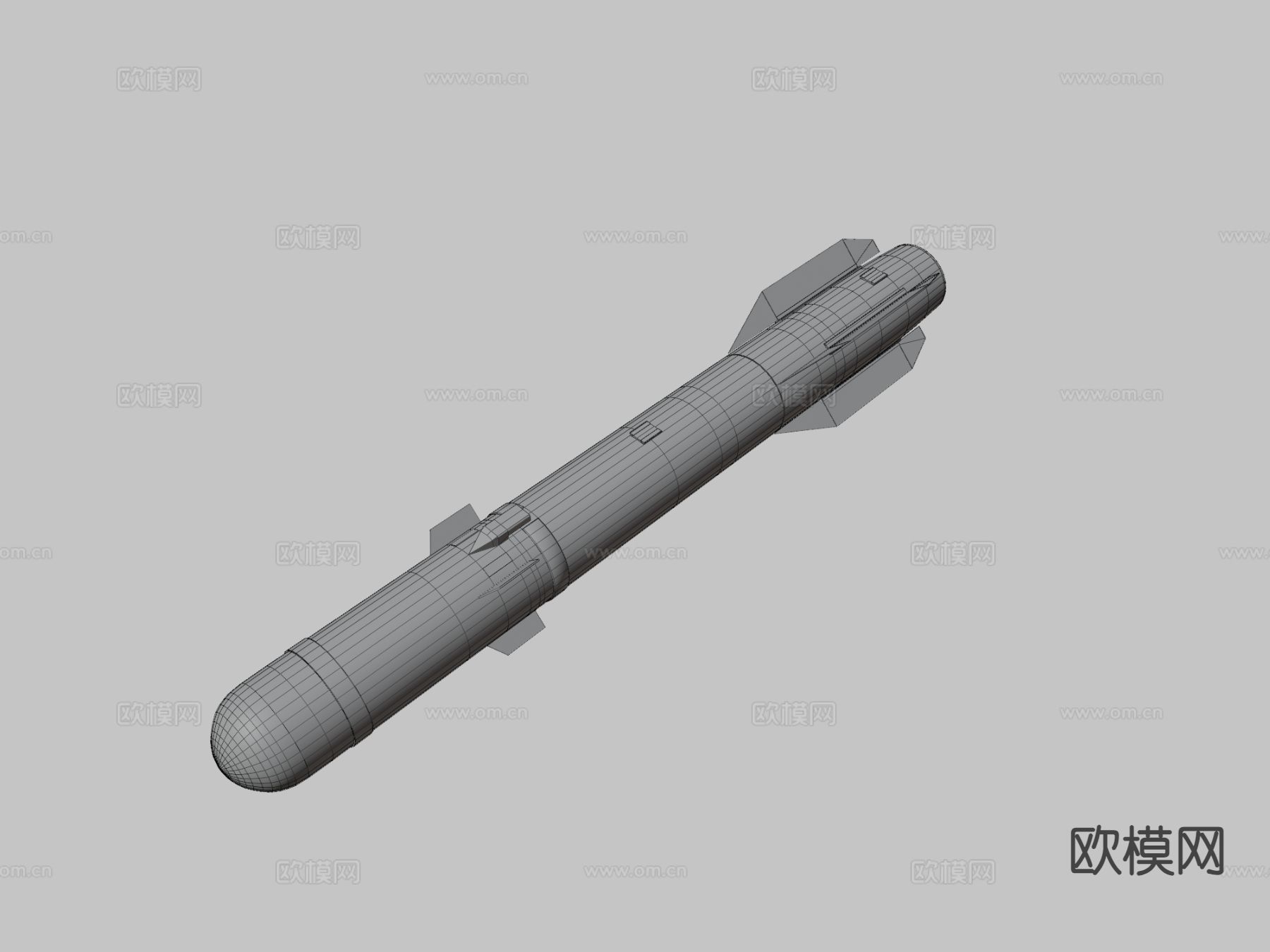 硫磺导弹 鱼雷 武器su模型下载（渲染图3）