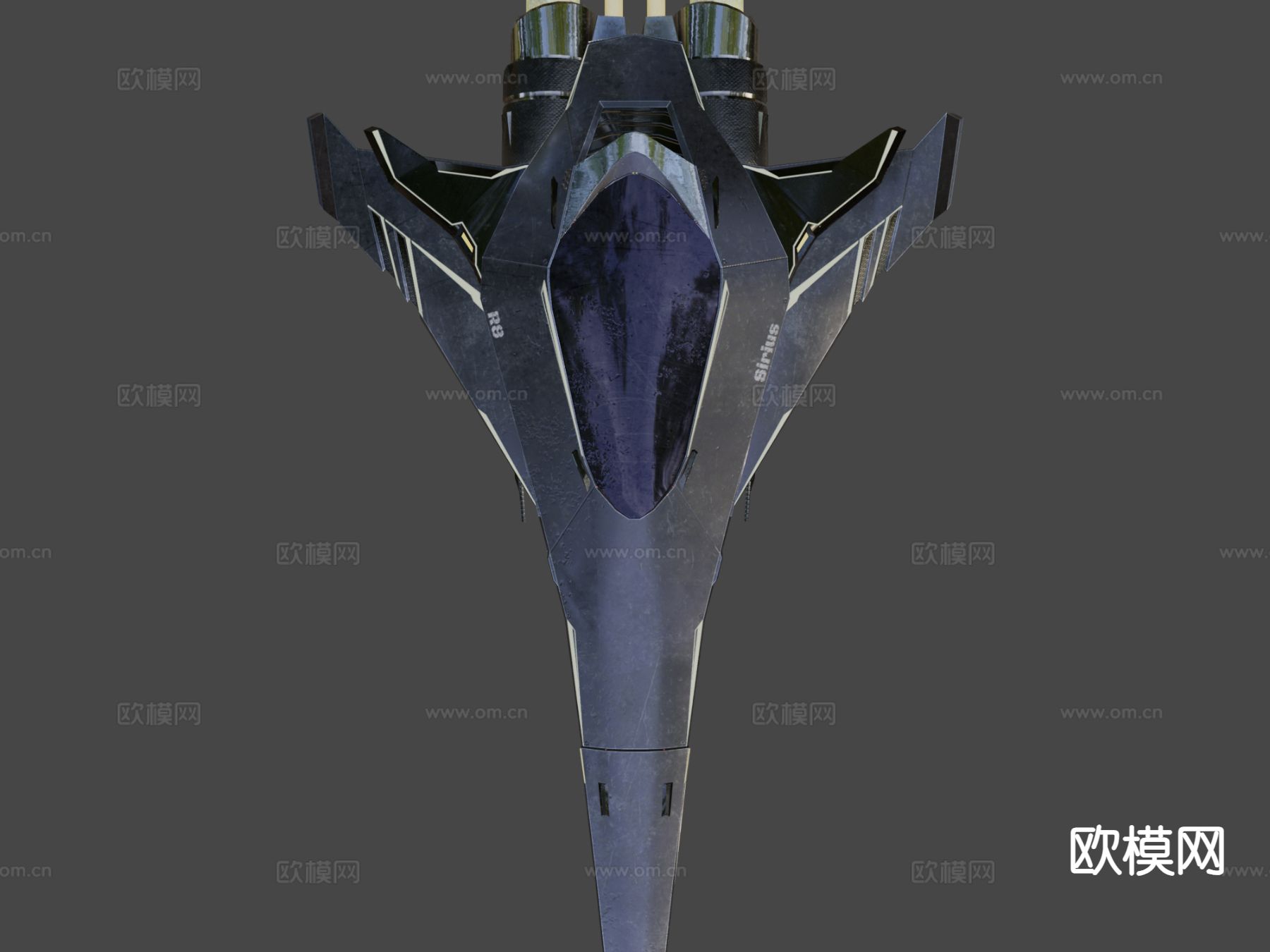 空间战斗机-天狼星su模型下载（渲染图5）