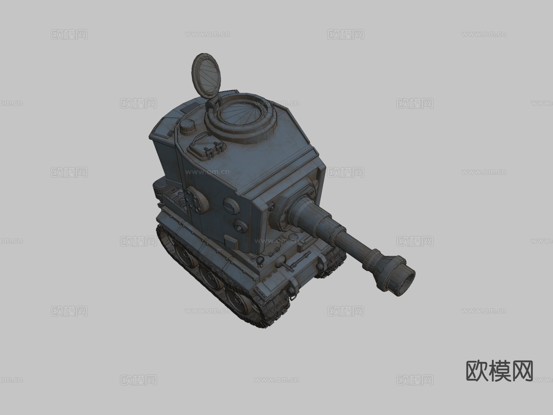 卡通德国虎坦克su模型下载（渲染图1）