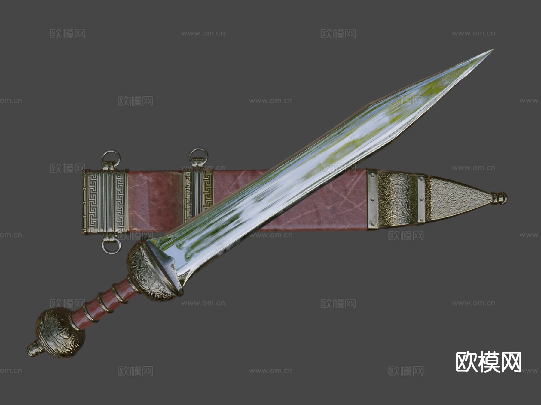 刀与刀鞘su模型下载（渲染图3）