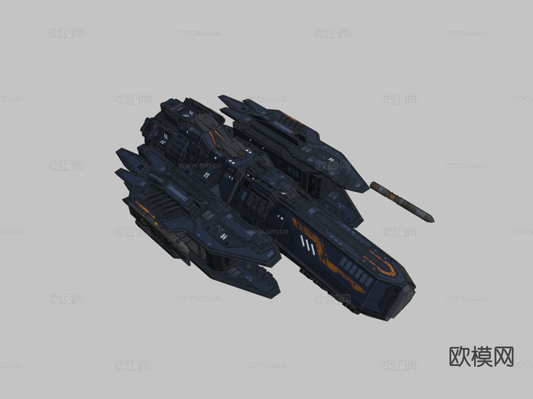 鱼雷护卫舰 宇宙飞船 飞行器su模型下载（渲染图1）