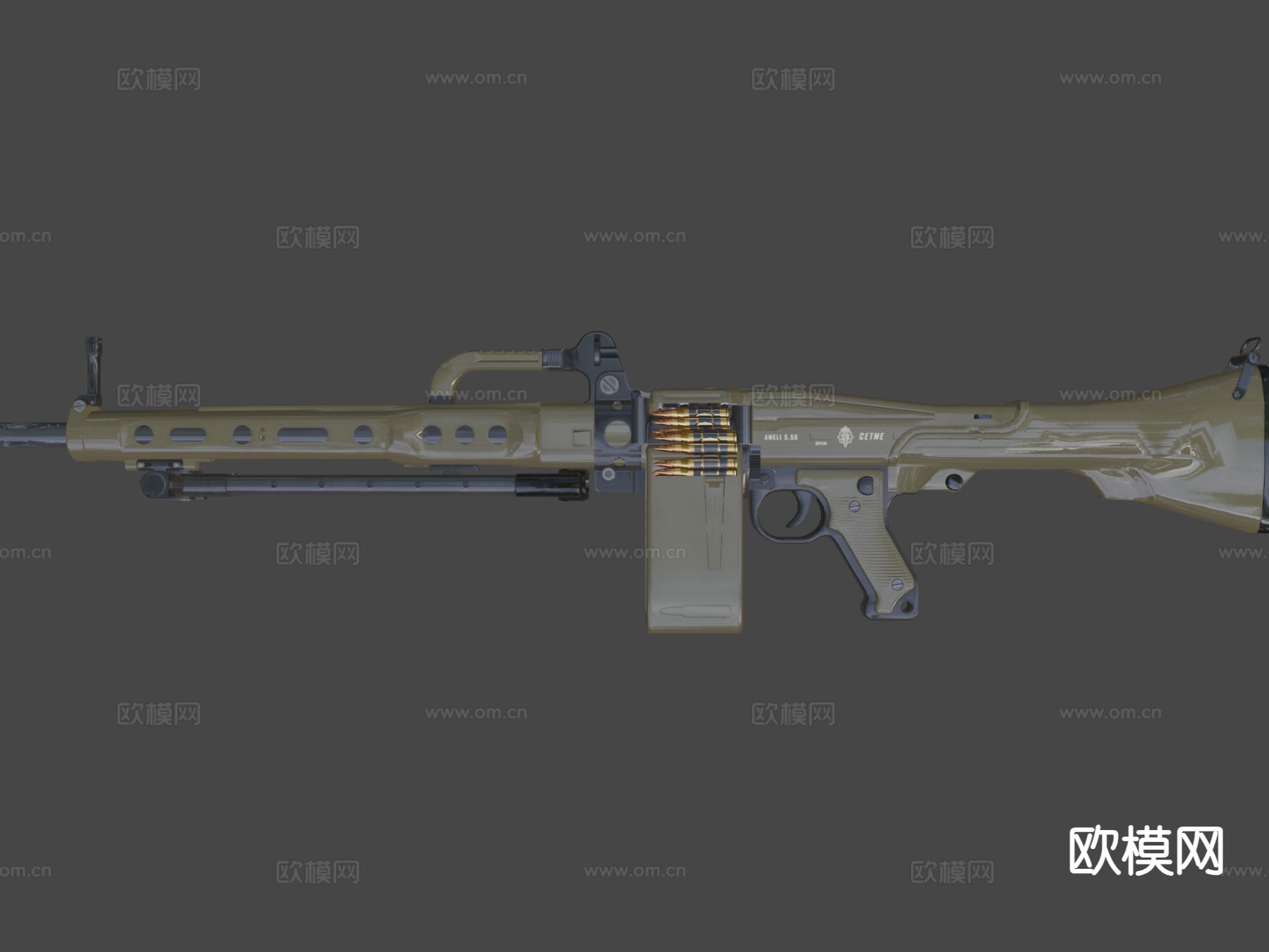 轻机枪su模型下载（渲染图6）