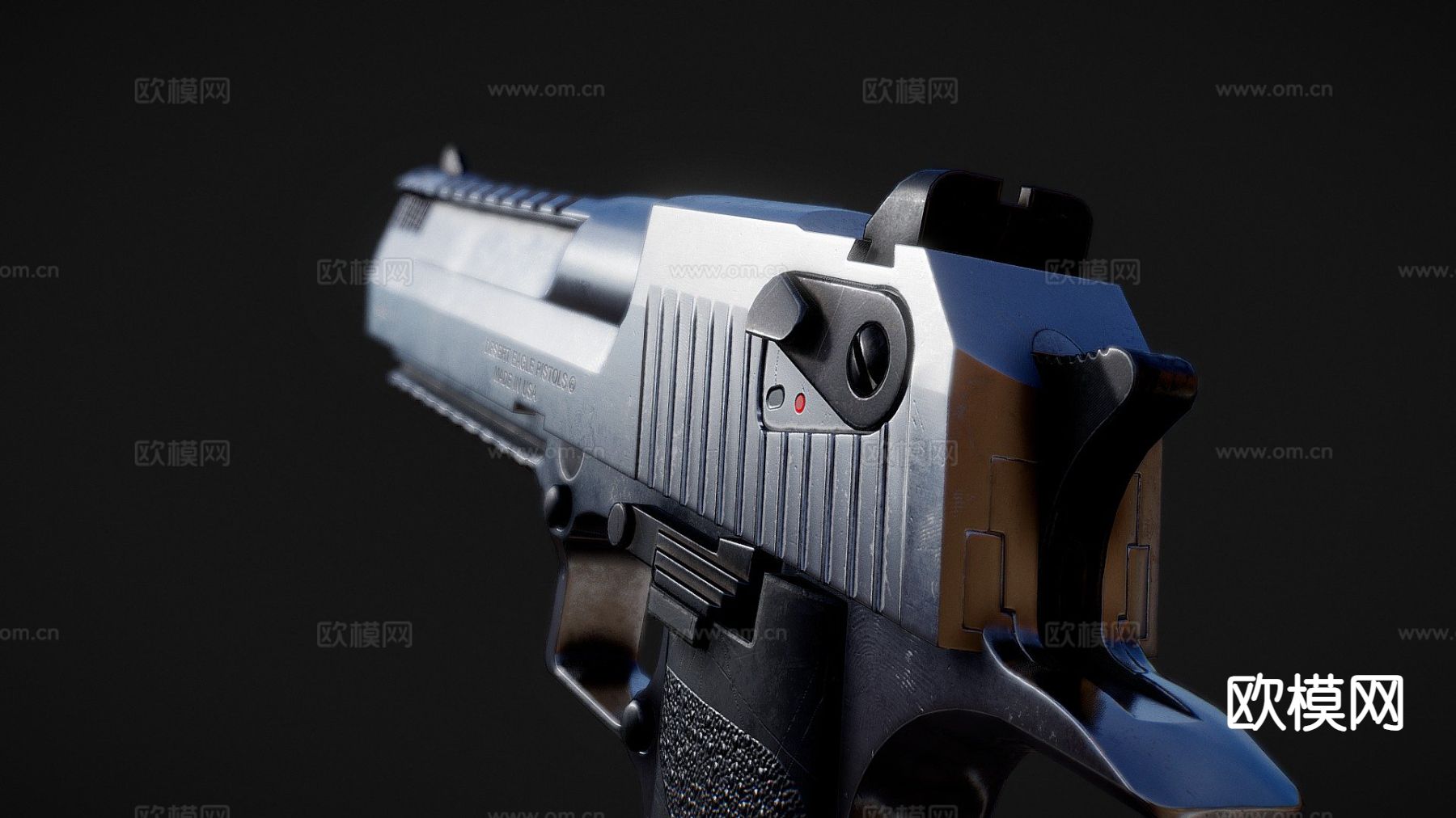 沙漠之鹰手枪 枪支 枪械su模型下载（渲染图2）