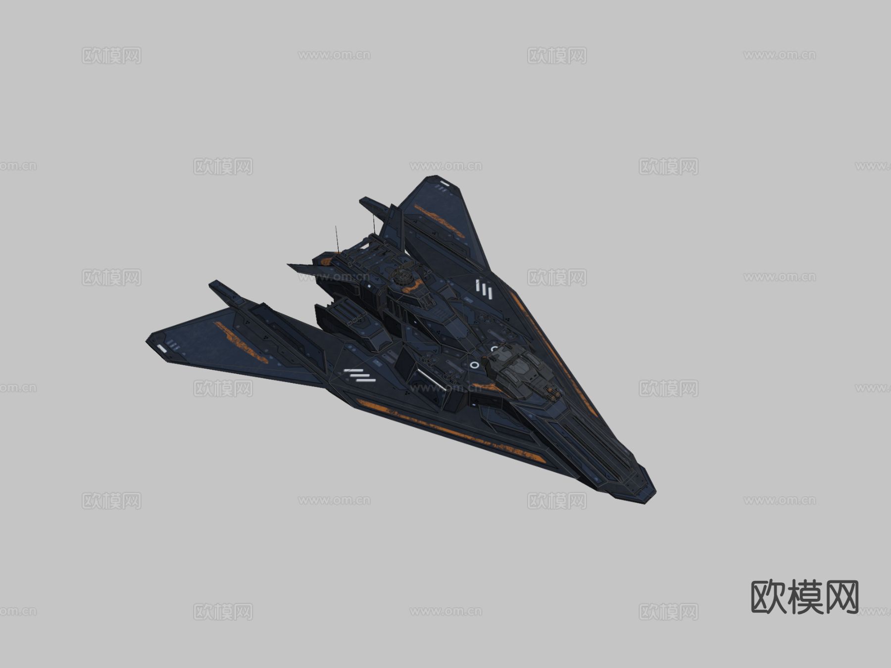 科幻护卫舰su模型下载（渲染图1）