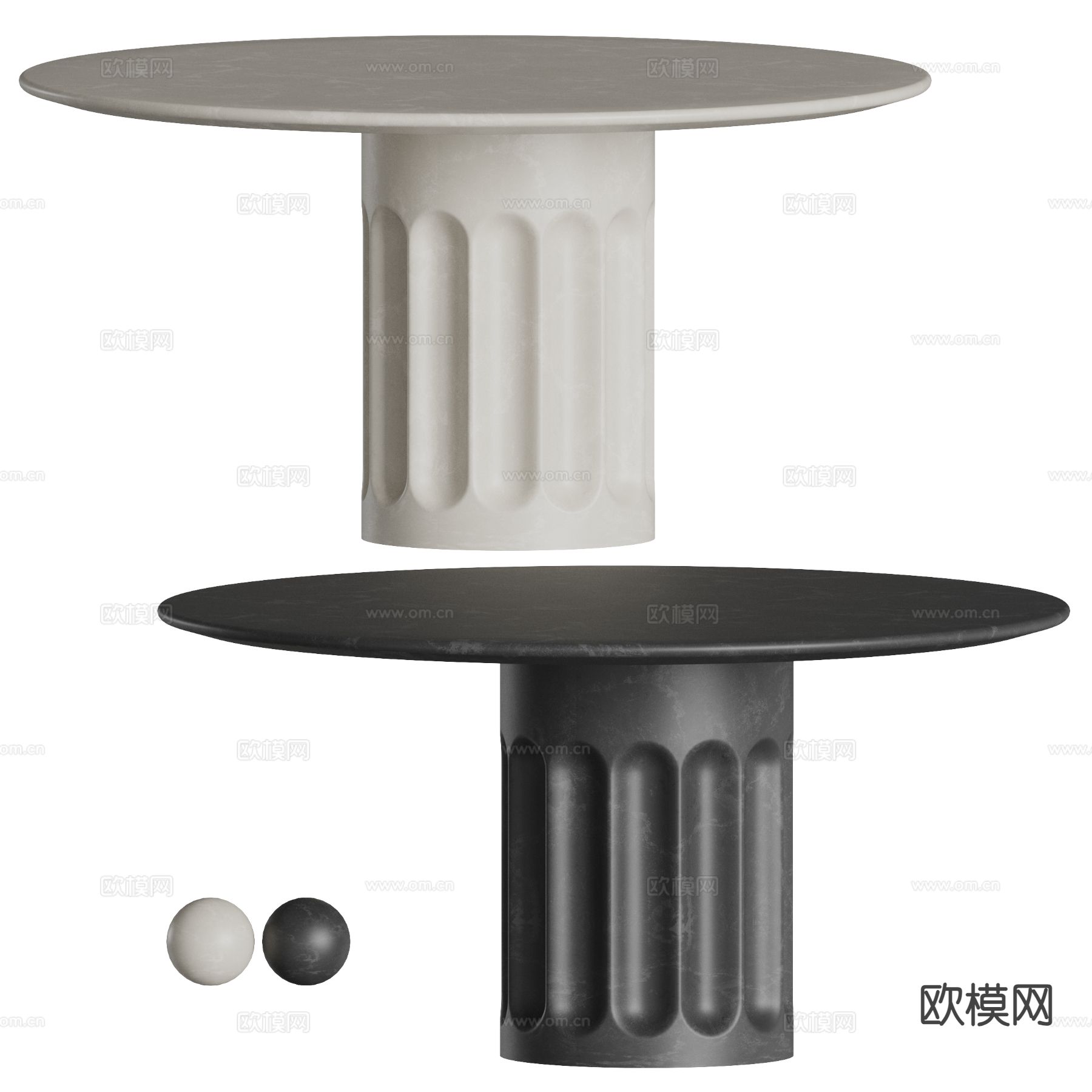 现代大理石餐桌3d模型