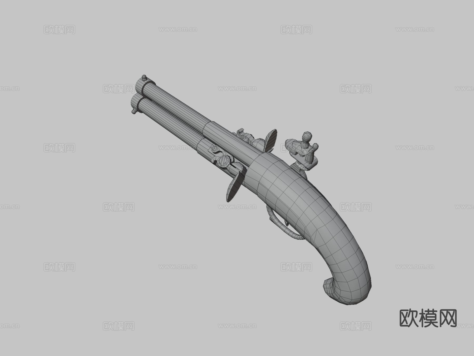 燧发枪su模型下载（渲染图3）