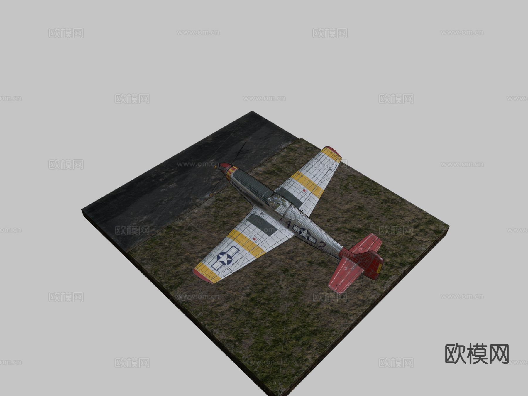 野马战斗机 轰炸机su模型下载（渲染图1）