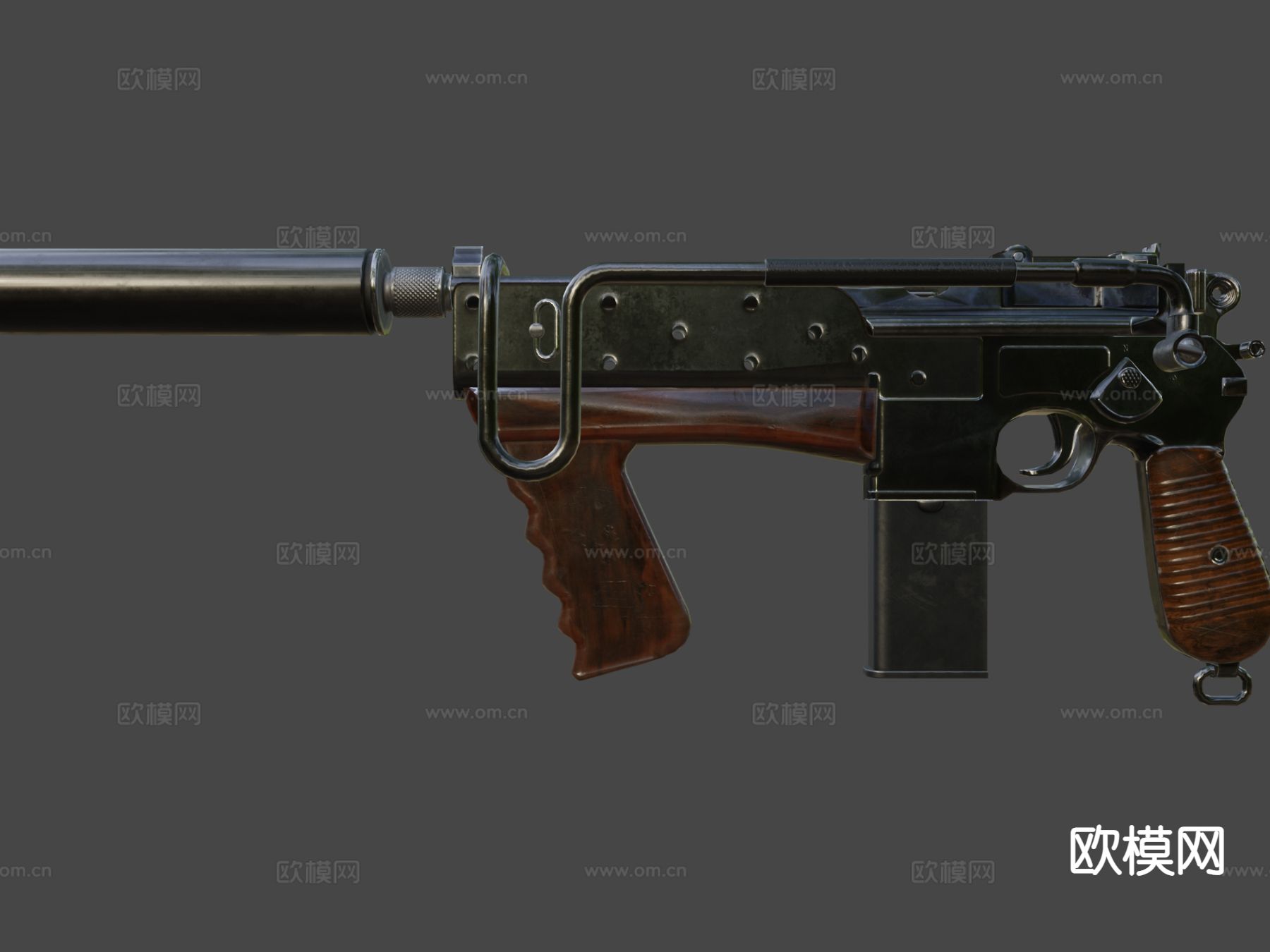 毛瑟M712突击卡宾枪su模型下载（渲染图5）
