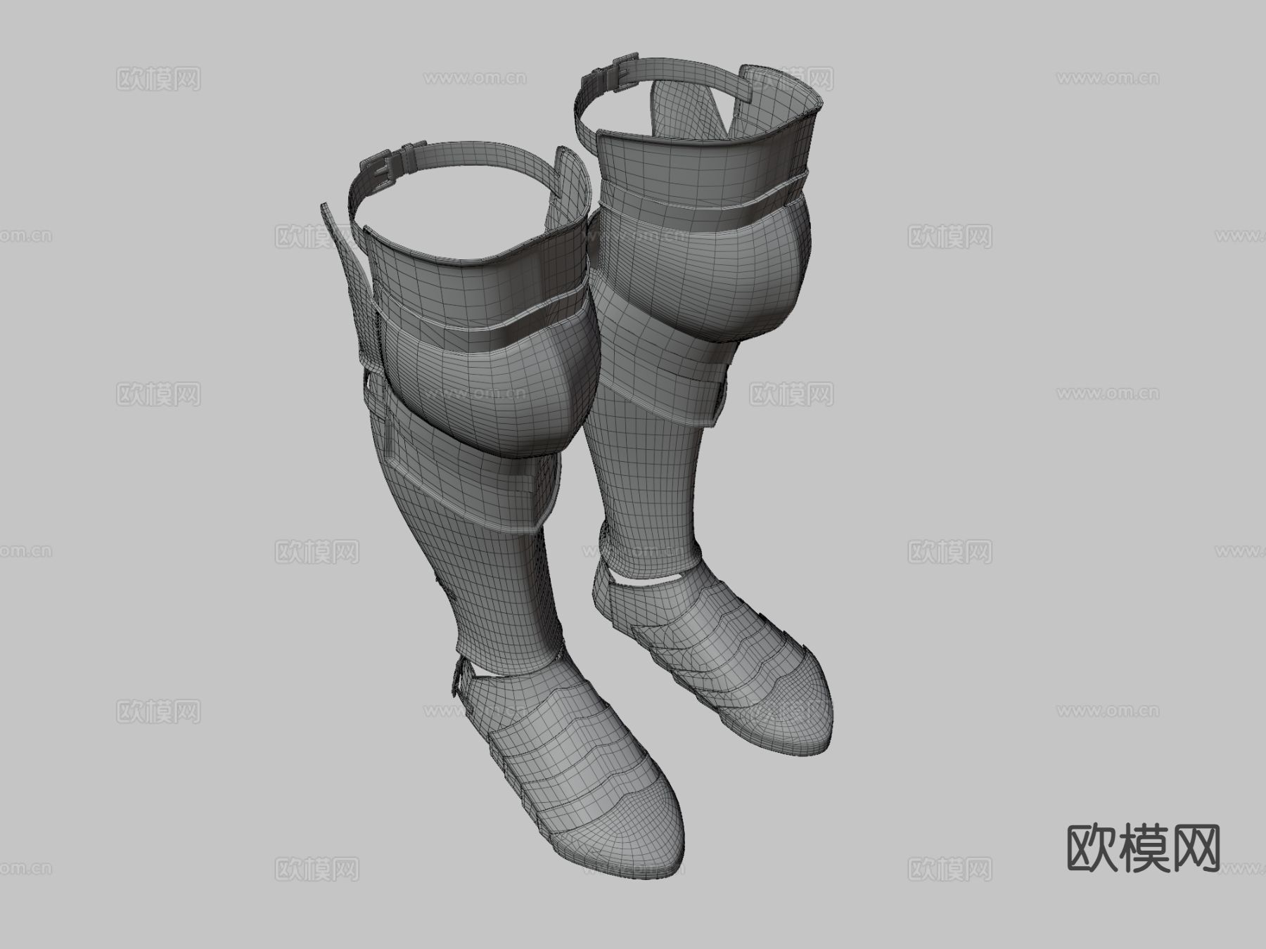 欧洲中世纪胫甲与马刺su模型下载（渲染图4）
